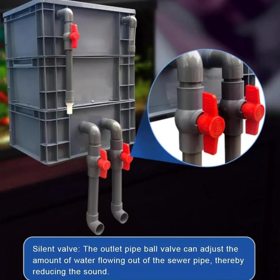 Caja de filtro de acuario, sistema de biofiltración externo para peceras, kit de circulación de agua para estanques, filtro grande para agua transparente, sin bomba