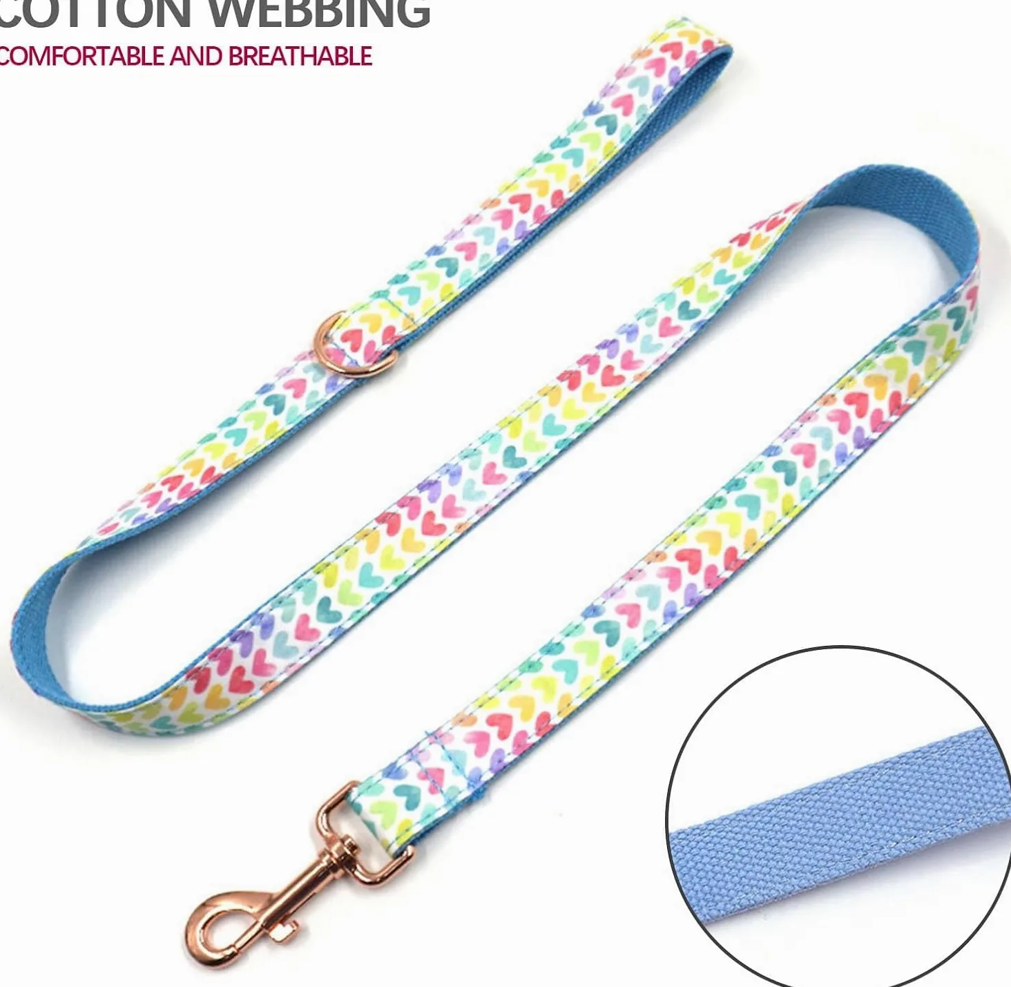 Collar para Mascotas, Collar de Perro Ajustable Personalizado for Perros medianos y Grandes. Bonito Collar for Cachorros, Tanto for niños como for niñas(Blue,L)