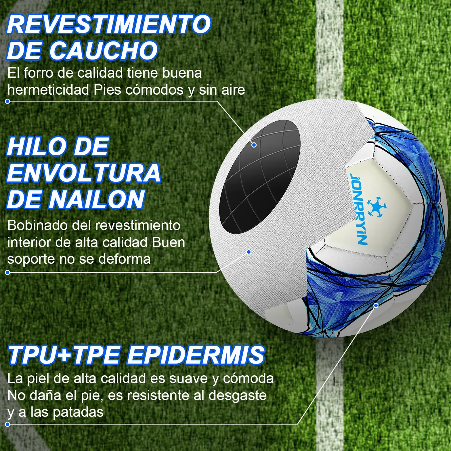 JONRRYIN Balón de Fútbol Iluminado Fluorescente Tamaño 5 para Entrenamiento y Juegos
