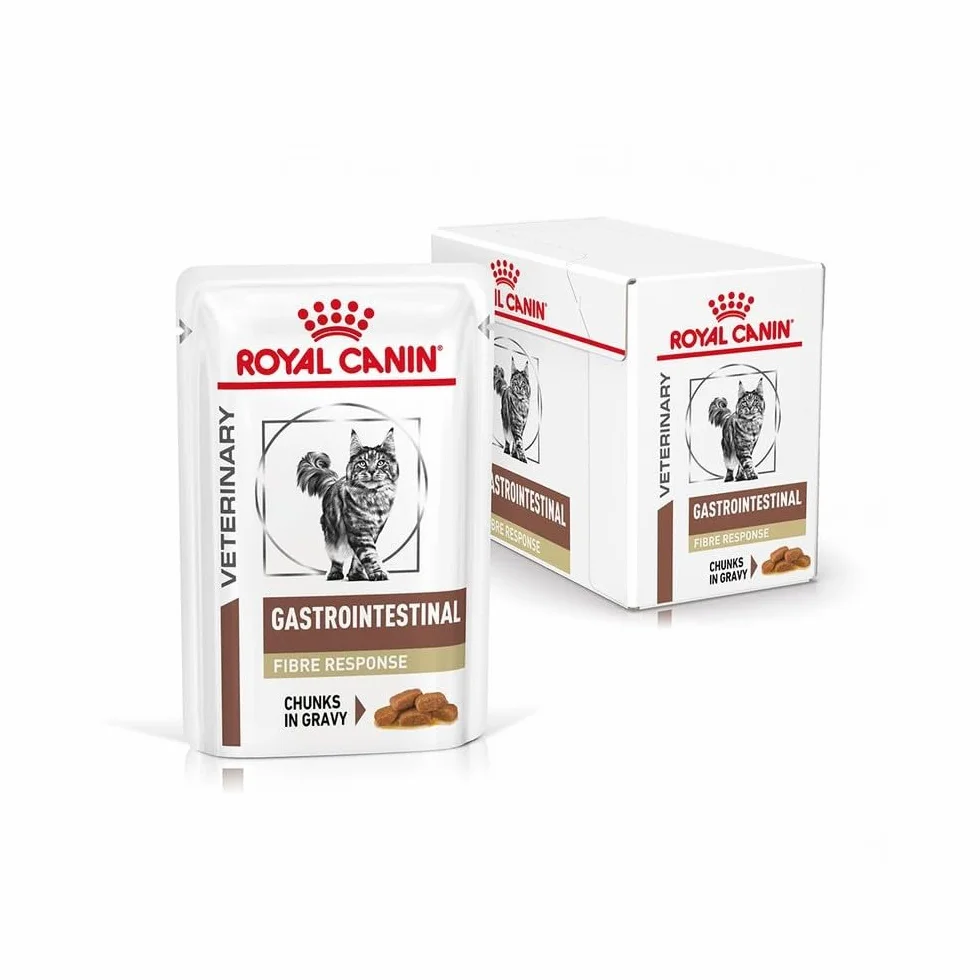 Royal Canin Gastro Intestinal Fibre Response | 12 x 85 g | Alimento dietético Completo para Gatos Adultos | para Gatos con estreñimiento crónico o Problemas gastrointestinales similares