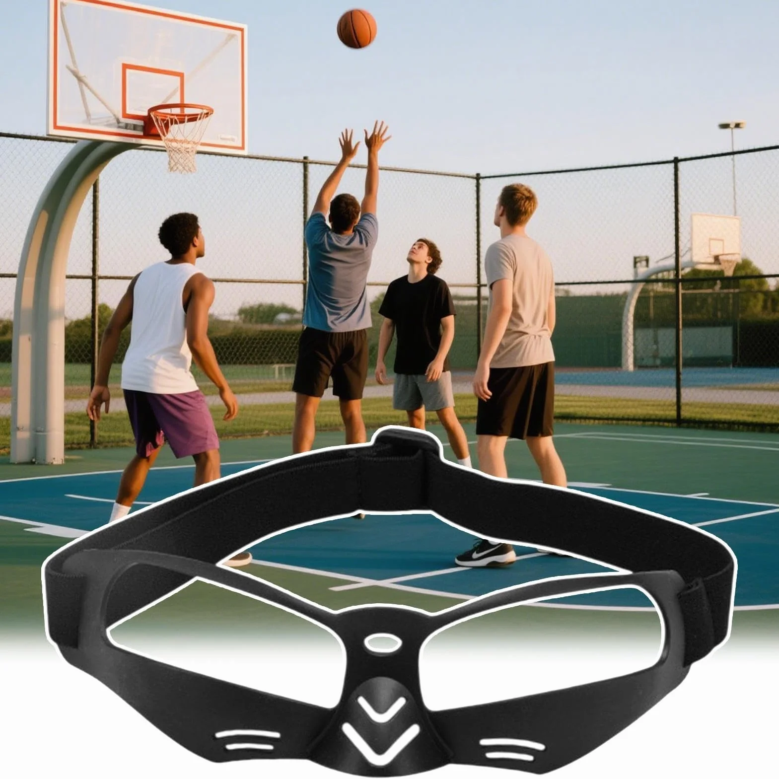 Basketball Goggles, Dribbling Glasses, Vision Training Aid, TPU, 6.69x2.17 In, Black, 1 Pair