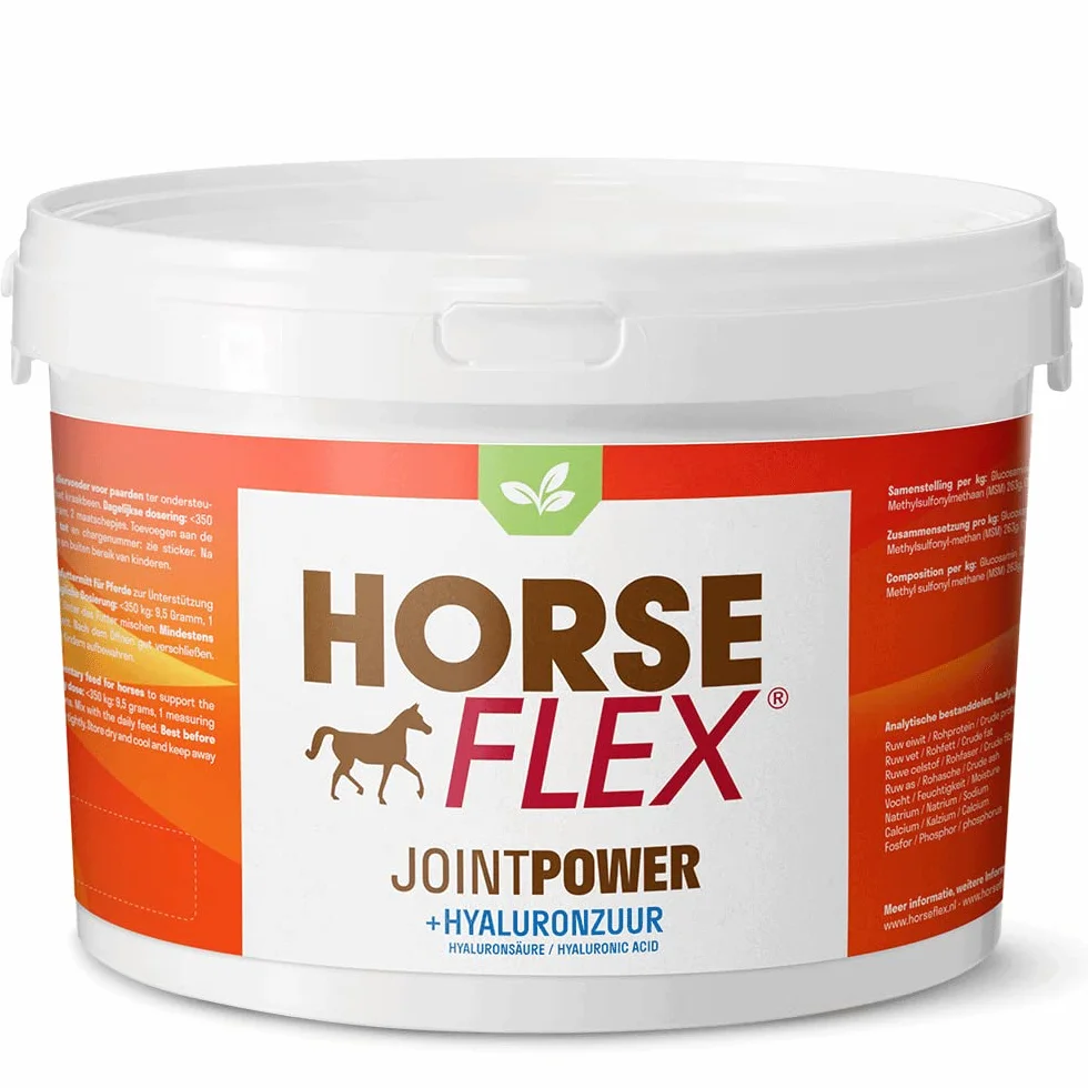HorseFlex JointPower con ácido hialurónico para caballos para apoyar las articulaciones, tendones, ligamentos, cartílago y sinovia (líquido para articulaciones) – 1500 gramos