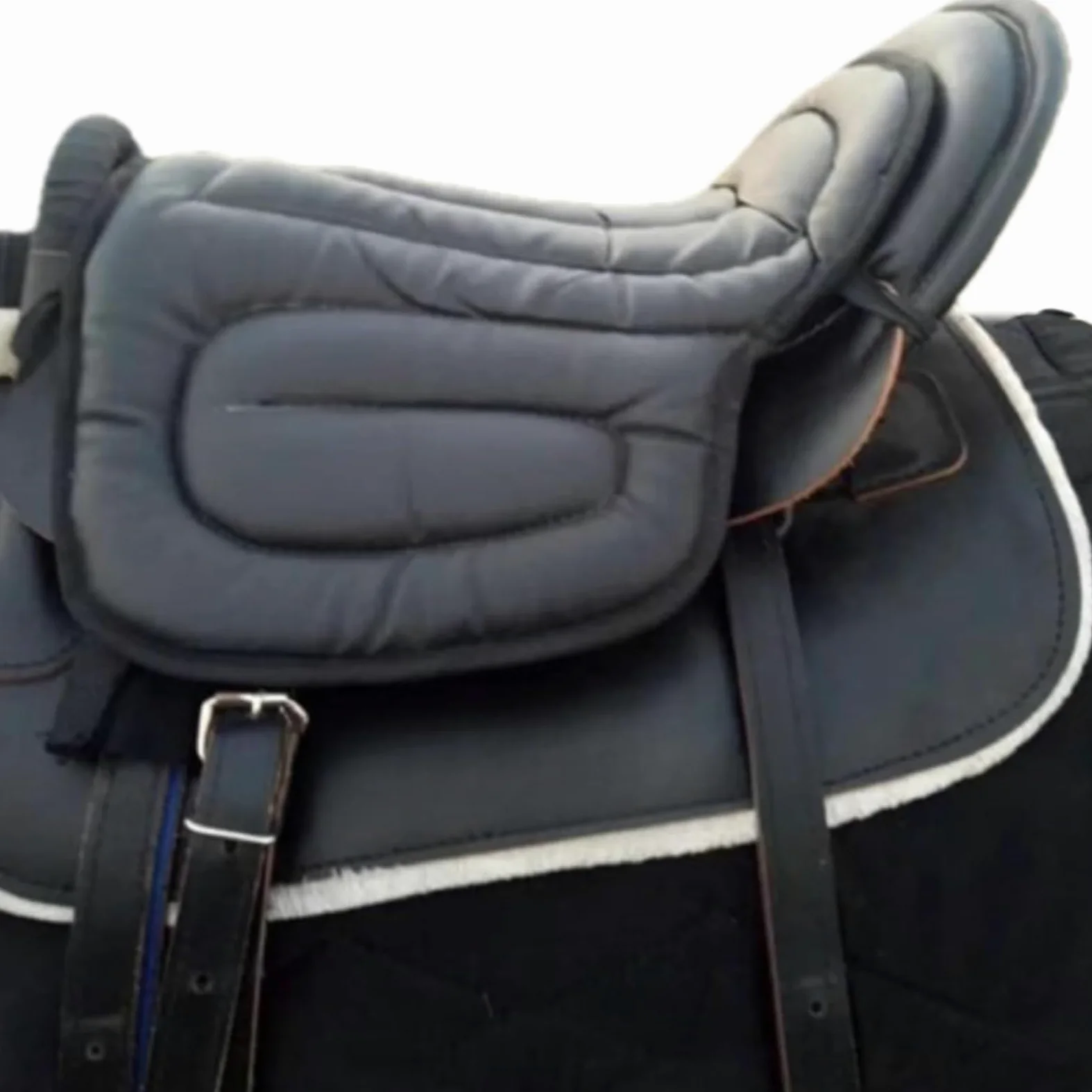 Almohadillas De Silla para Caballos, Almohadilla De Absorción De Choque - Resistencia Antidesligiosa Y De Desgaste - Esponja Suave Y Fácil De Limpiar - Equipos Y Accesorios Ecuestres,B