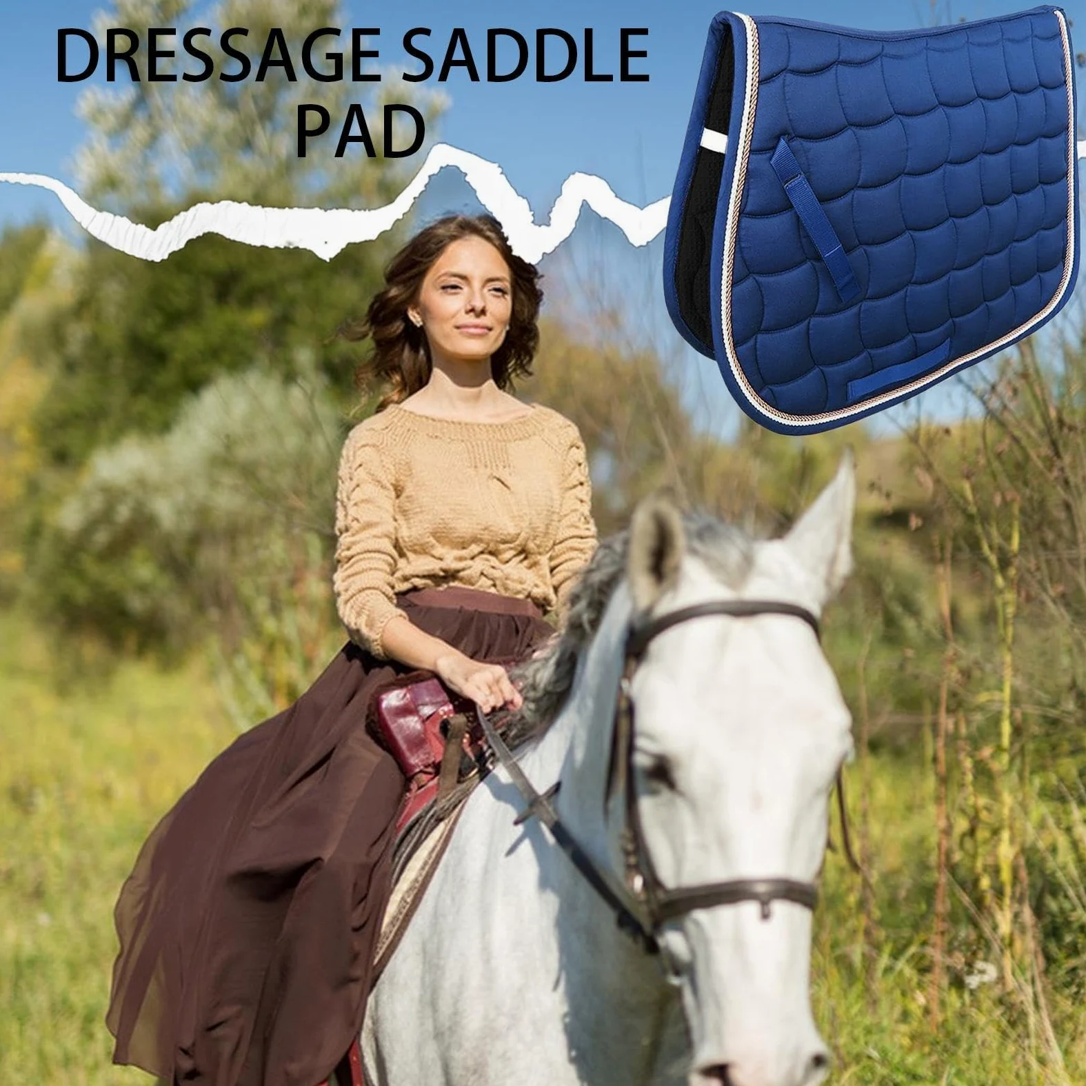 Sudadera Para Silla De Montar Almohadilla para Equitación Transpirable | Accesorio De Entrenamiento Y Competición Con Amortiguación