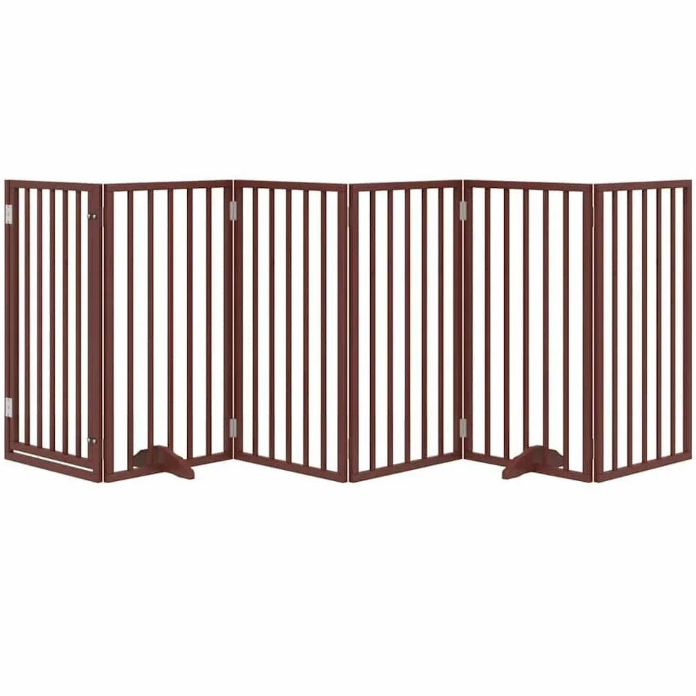 Rejilla plegable para perros de madera de álamo, 6 paneles, 300 cm, plegable, 300 cm