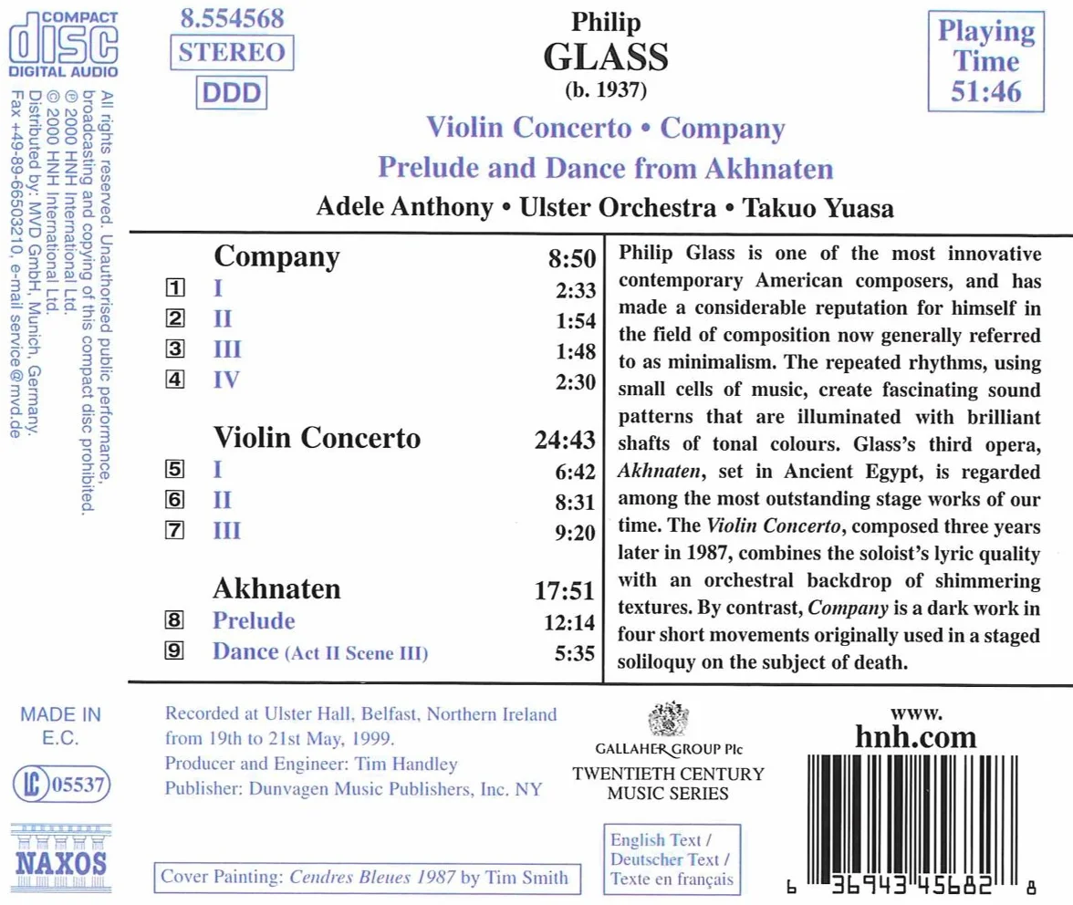 Philip Glass Concerto pour violon