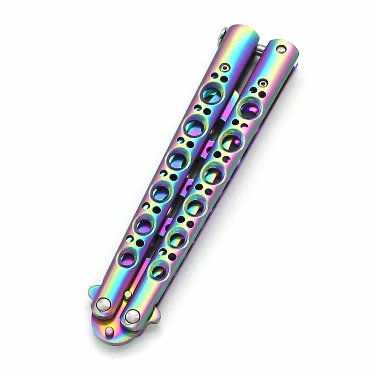 Cuchillo de Titanio/Acero Inoxidable Abanico Multicolor - Entrenador de Artes Marciales