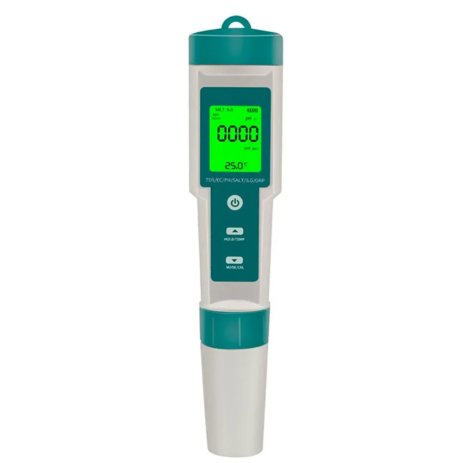 ERICAT 7 En 1 PH/ORP/EC/Salt/S.G/TDS/Temp Tester, Monitor De Calidad del Agua con Retroiluminación LCD, Resolución De 0,01 Y Rango De Medición De PH 0-14, Batería Extraíble, para Acuario