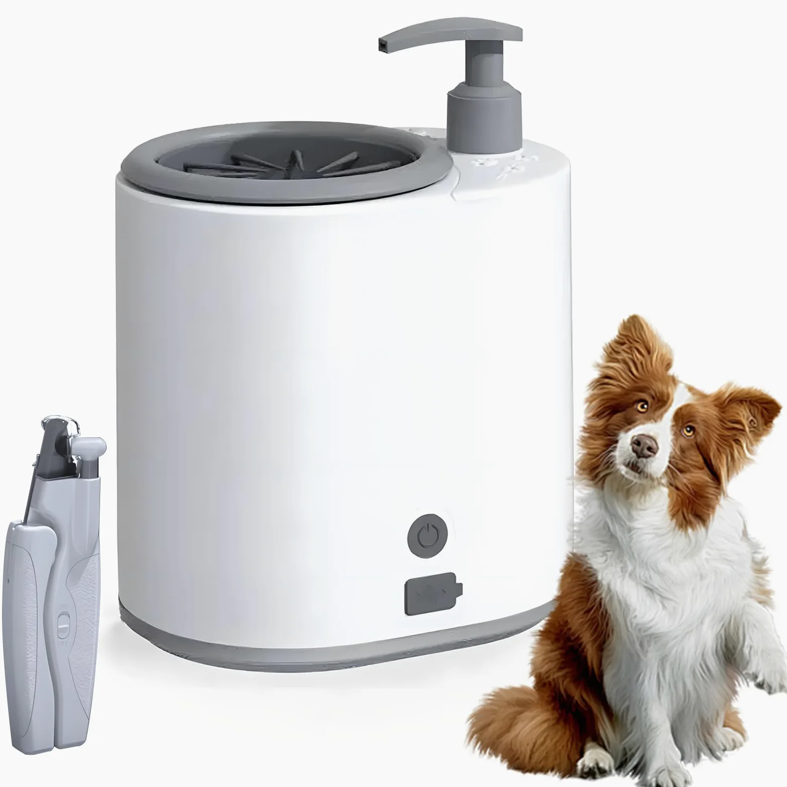 Limpiador portátil de patas de perro, lavadora eléctrica automática para perros y gatos, silicona suave, carga USB, ideal para patas fangosas