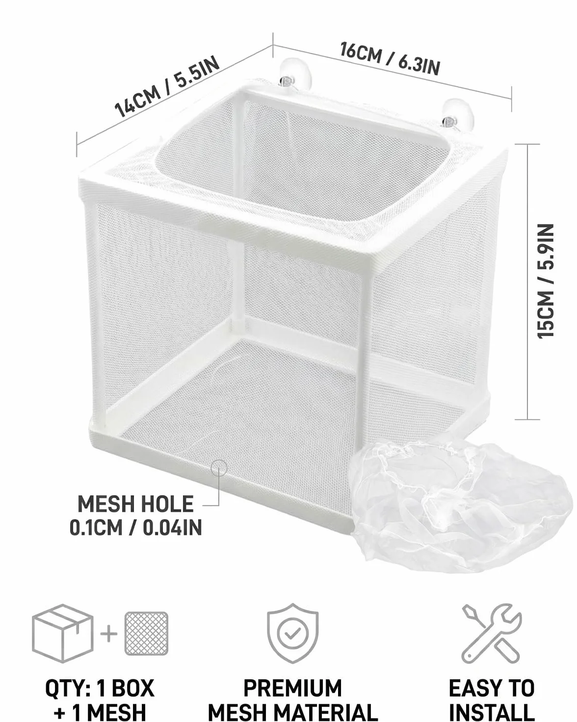 Incubadora De Peces, Caja De Cría De Peces, Acuario Criador De Red,Incubador Separador Tanque, Aislamiento De Pece con Ventosas, Cría Pece para Proteger Bebés, para Camarones Incubadors