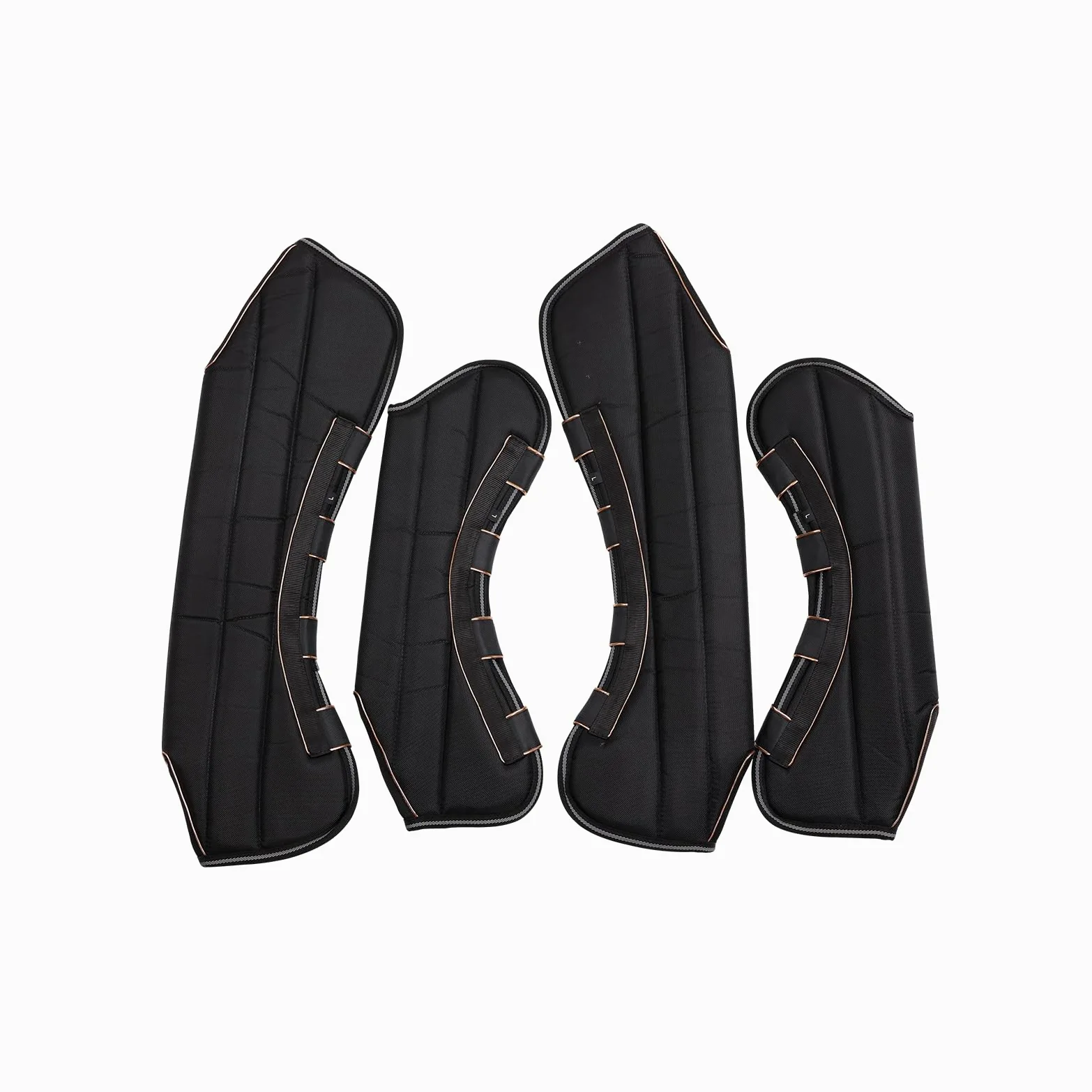 Juego de 4 polainas de transporte para tendones de caballo, botas de viaje, color negro