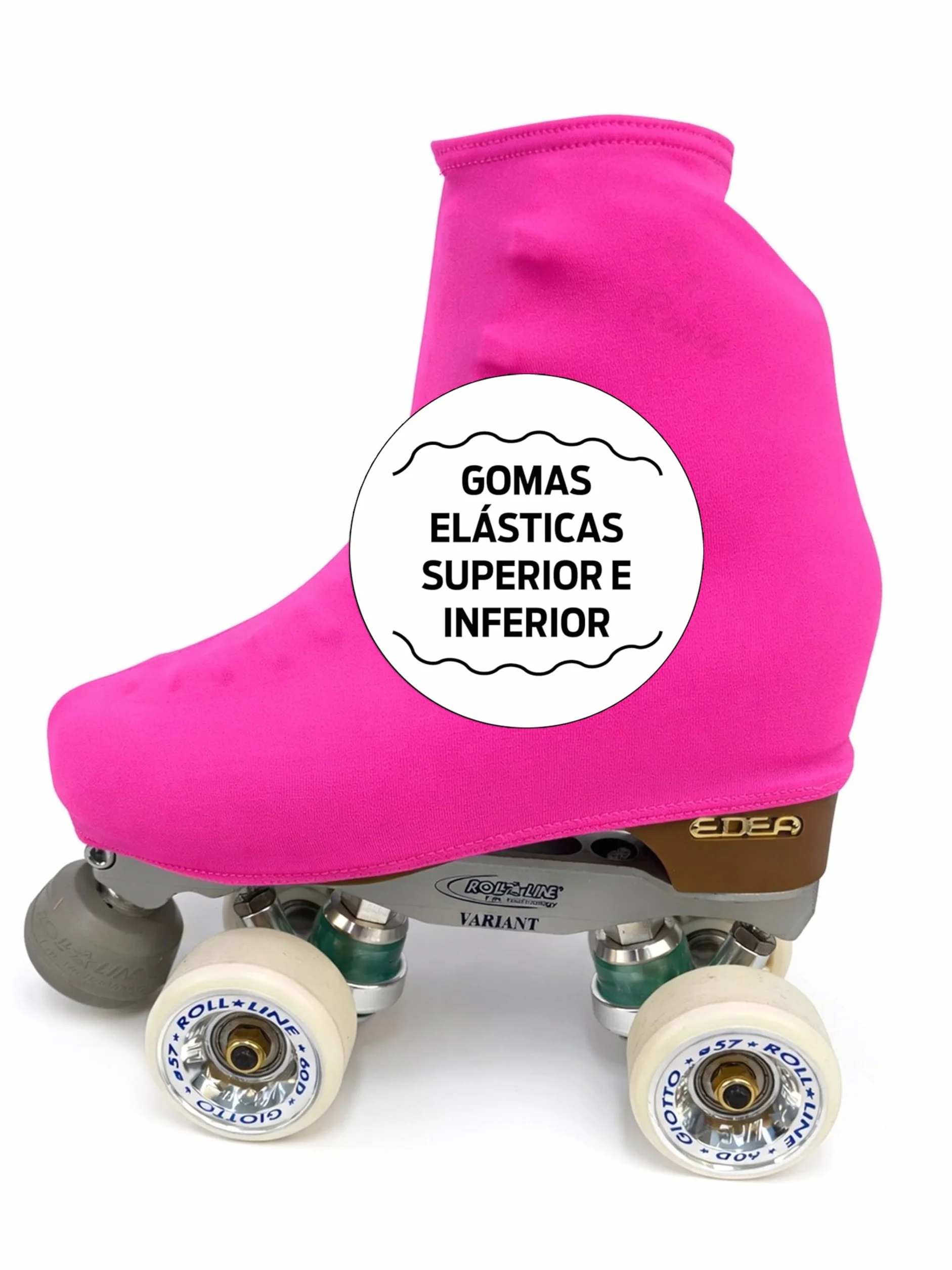 Funda Cubre Patín para Patinaje Hielo Artístico o en Línea 180 Densidad Talla Universal Adulto y Niños Rosa Fluor