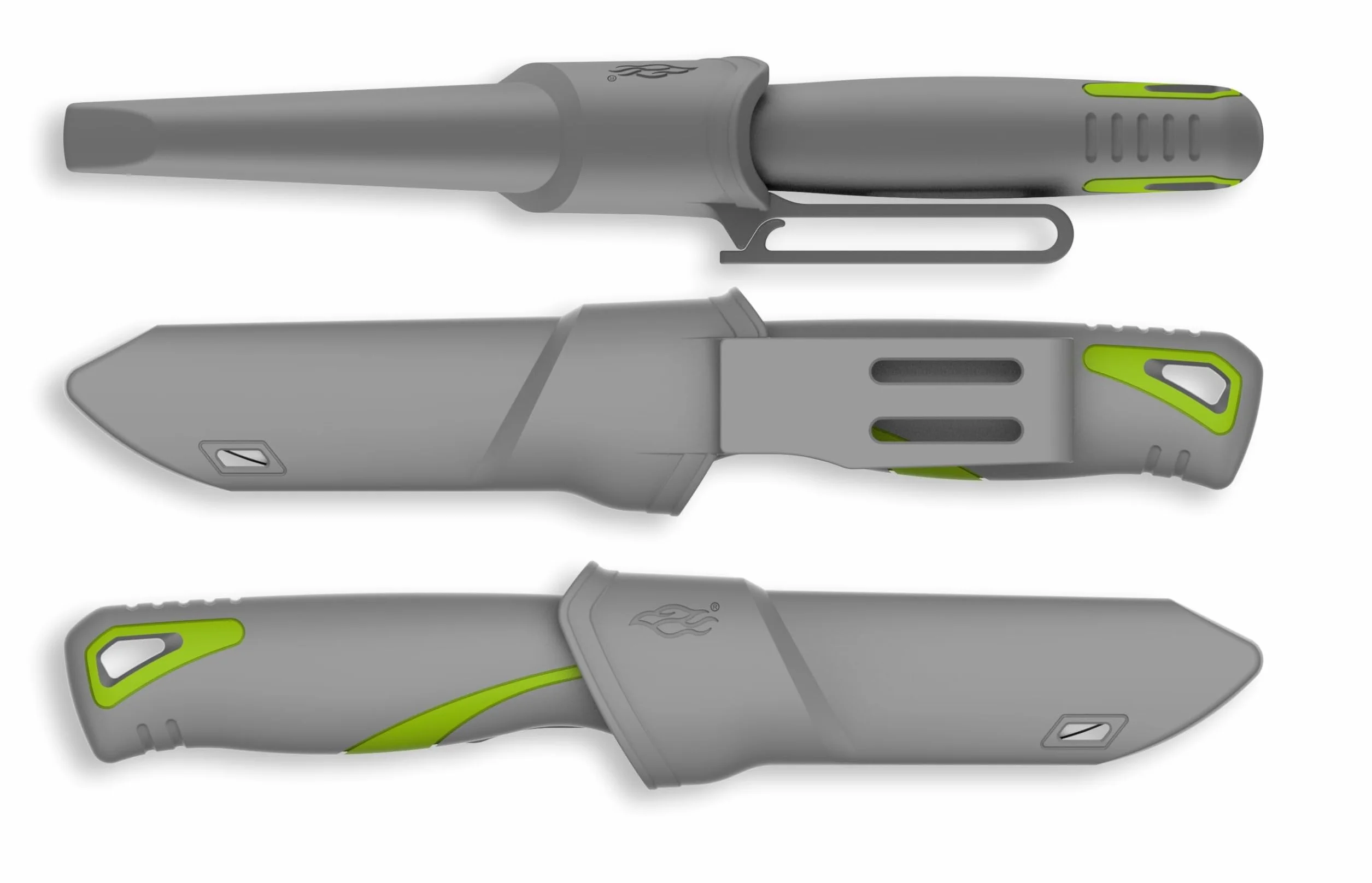 Ganzo G807-GY Cuchillo de hoja fija 9CR14 Acero inoxidable Mango ergonómico Camping Caza Pesca EDC Gris