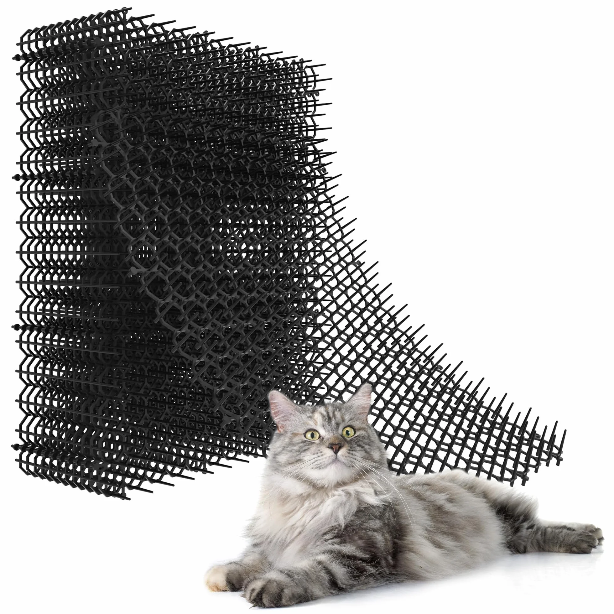 40 x 20 cm - Rejilla Pinchos Anti Gatos Pinchos para Gatos Exterior,Repelente para Gatos, Estera Disuasoria para Gatos, Perros(12 Unidades)