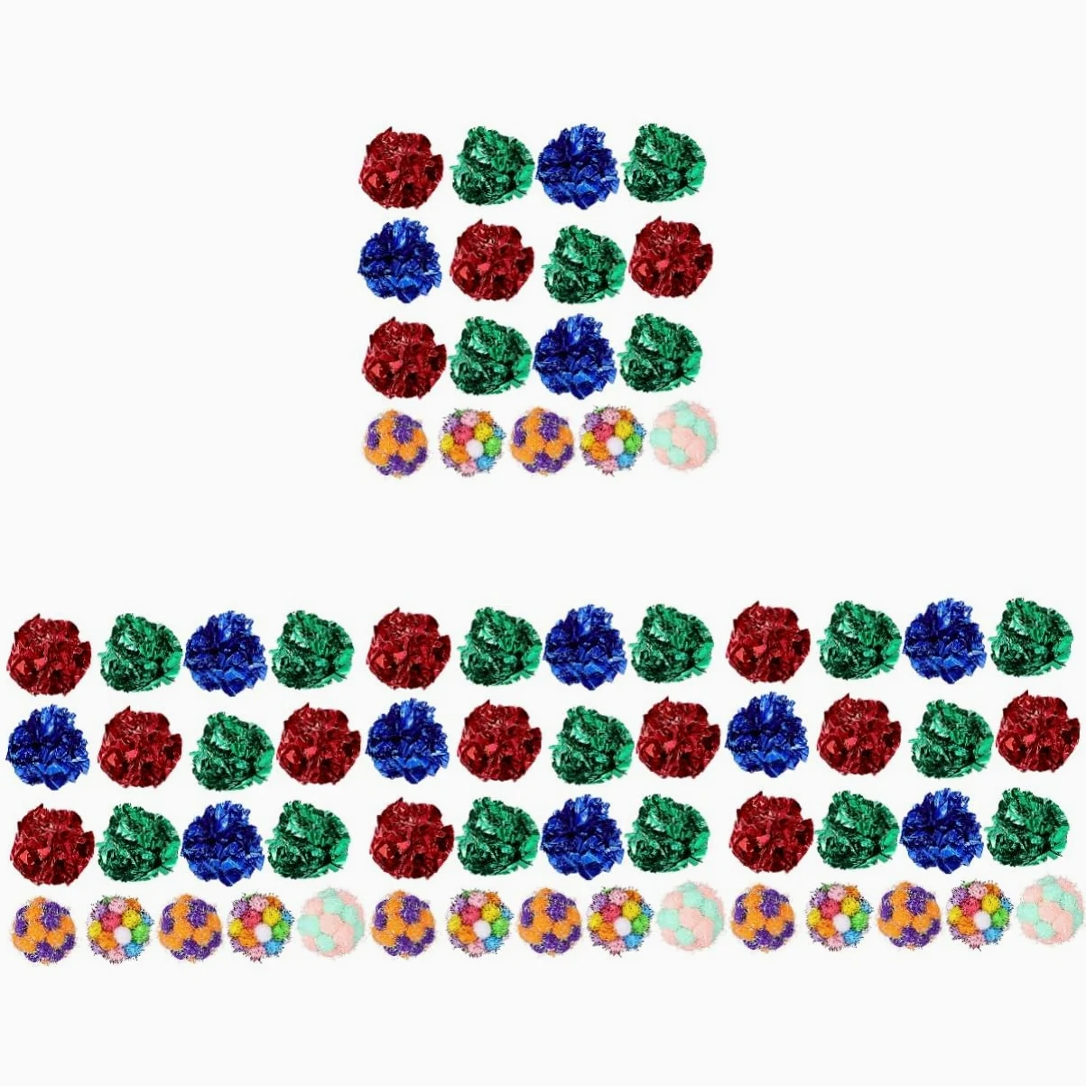 SUPVOX 100piezas Interactivas De Gato De Bolas De Crinkle Coloridas con De Felpa para Diversión Interiores Juguetes para Gatos y Gatitos Estimula El Ejercicio y Combate El Aburrimiento