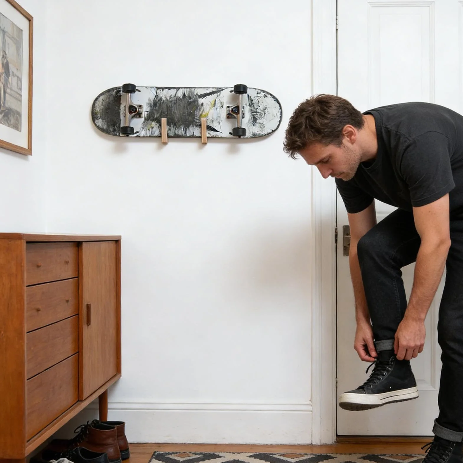 Genérico Soporte De Pared Para Tabla De Skate, 1 Par Estante Exhibidor Ahorrador De Espacio Para Skateboard Y Snowboard Hogar Oficina