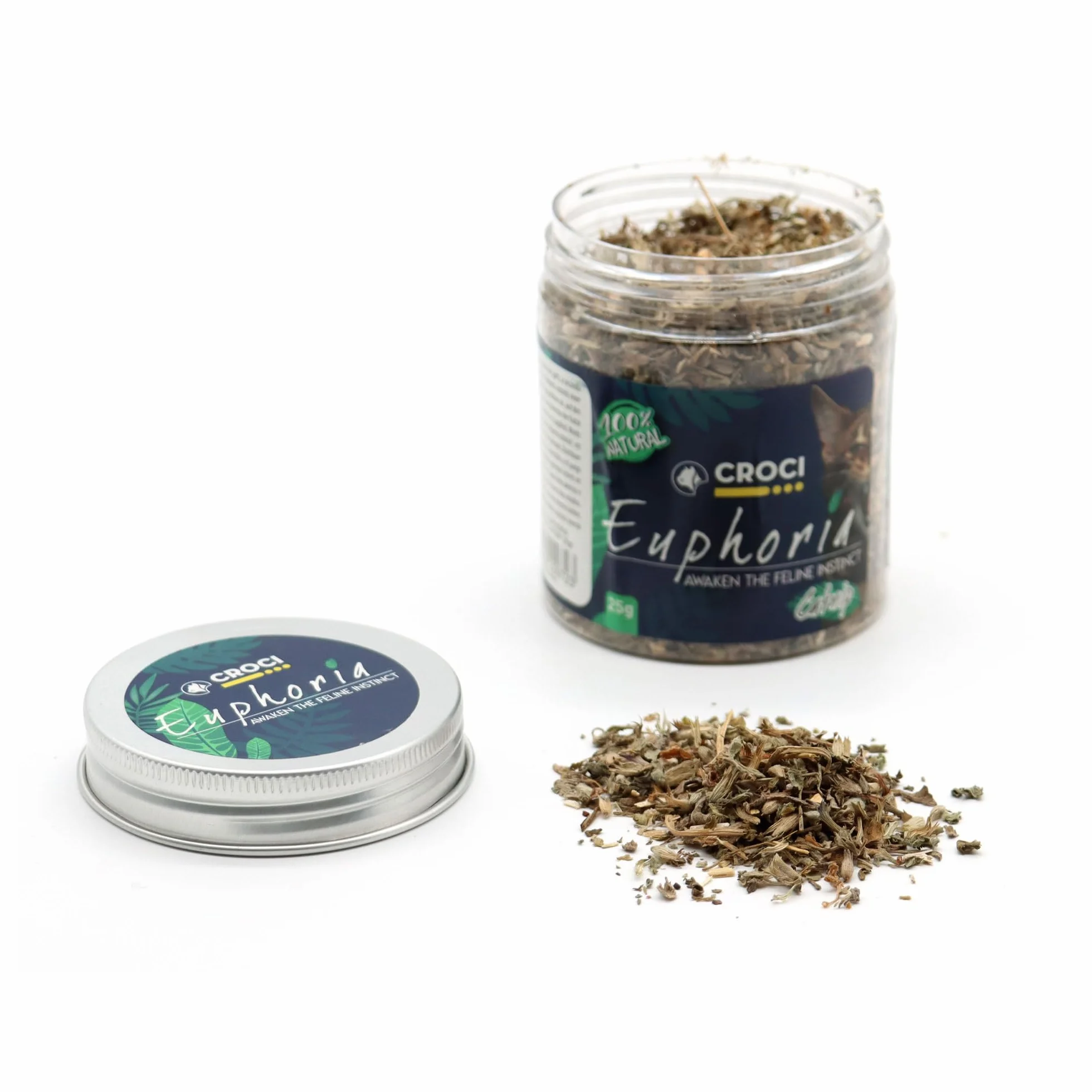 Croci Euphoria - Tarro de Hierba gatera Seca Natural picada, Atractivo para Gatos, 25 g