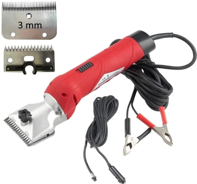 Folk Esquiladora peladora Modelo B6-LB, 12V- 250W, 2800 RPM inalámbrica- Caballos, mulos, Perros Grandes, Gatos (C- +1 Kit de Cuchilla y Peine 3mm)
