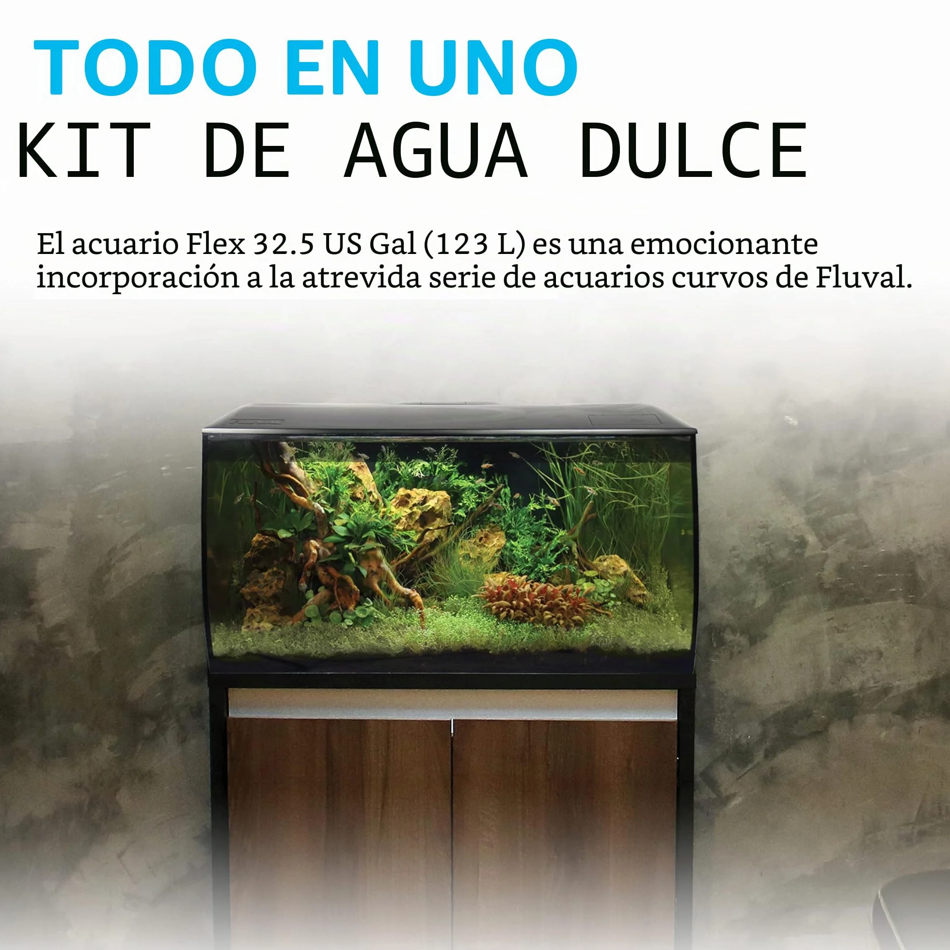 Fluval Acuarios de Vidrio, 1 Unidad 4000 g, NEGRO