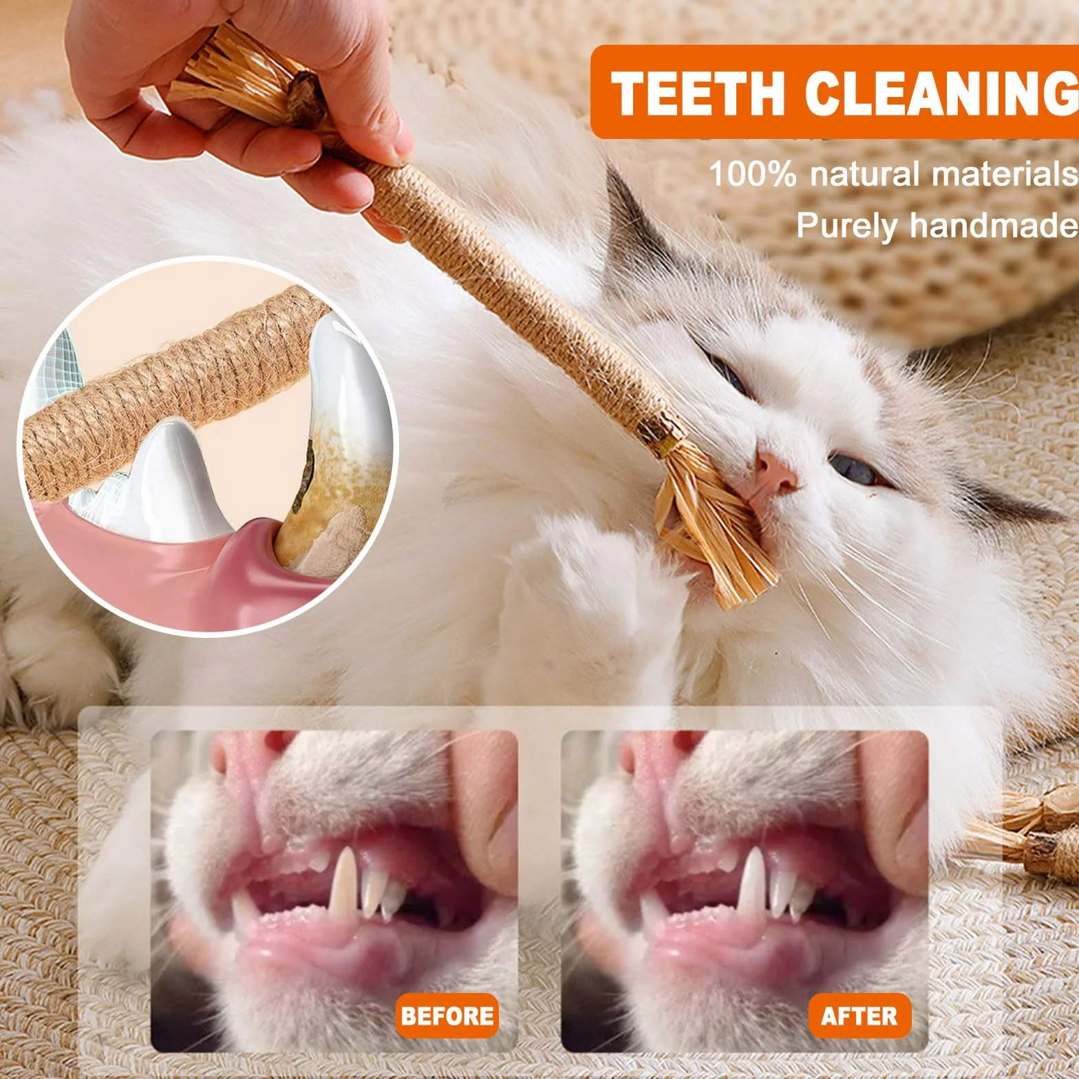 Palillos de Hierba gatera, Juguete para Gatos con Hierba gatera, Juguete Matatabi, Juguete para Masticar Gatos, Palillos para Masticar