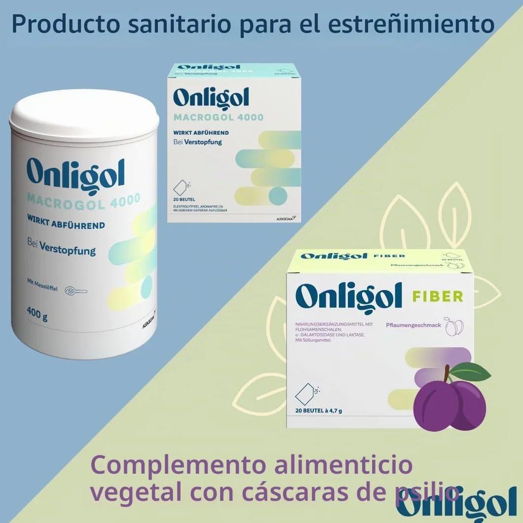 Onligol Macrogol 4000 - Ayuda suave y eficaz para el estreñimiento y el estreñimiento - con macrogol 4000 - sin aditivos ni azúcar, 400 g de polvo