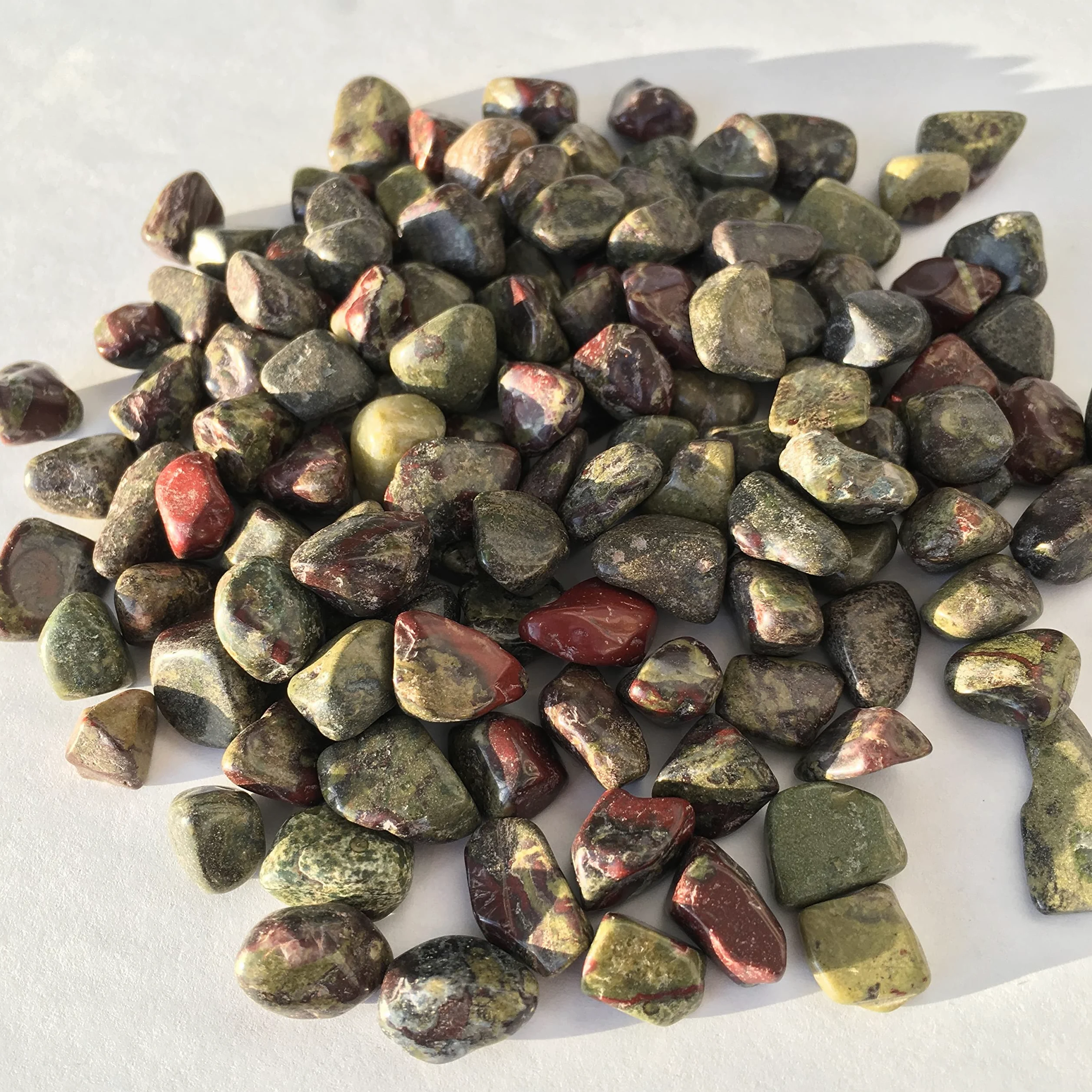 Cristal Natural Piedra de Sangre de dragón Natural Grava Piedra de Cristal Grava Acuario jardín decoración de Piedra Inicio Colecciones (Size : 500g)