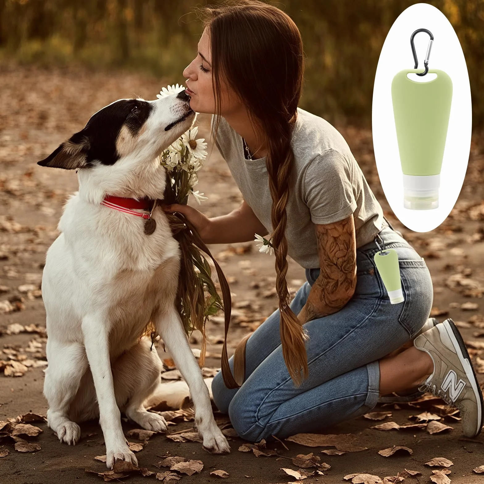 4 Piezas Tubos de Alimentación para llenar 90 ml Tubo para Perros Reutilizable Silicona para Perros con Mosquetón Cepillo para Tubos Ensayo Diseñado para Entrenamiento de Perros Como Recompensa