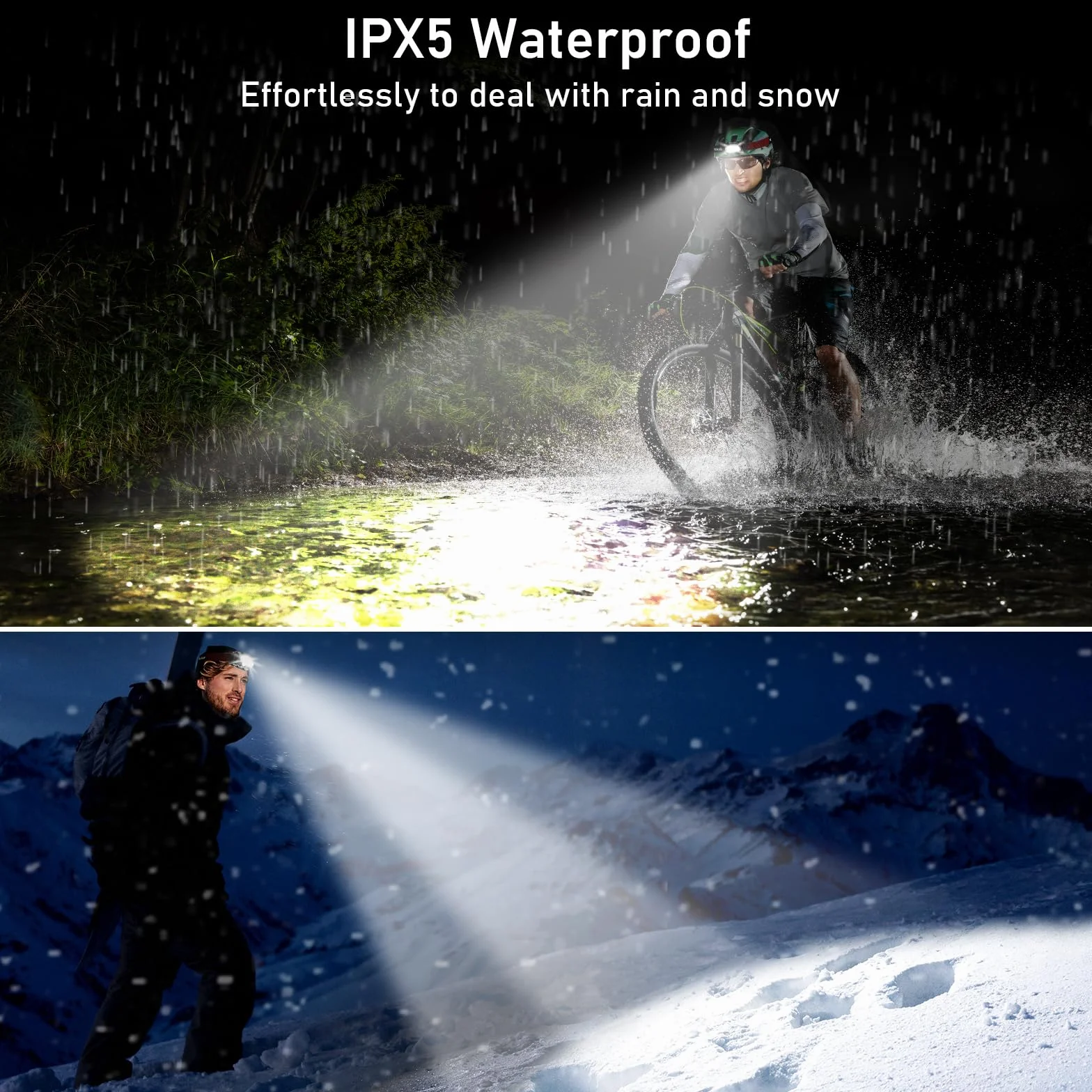 Blukar Linterna Frontal Recargable LED Superbrillante, Atenuación Continua, IPX5 Impermeable para Camping