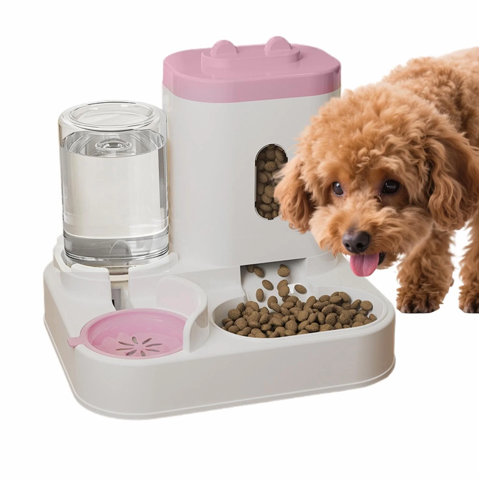 Estación De Alimentación Inteligente Para Mascotas: Dispensador Automático De Agua Y Comida De Doble Tazón, Dispositivo De Programación De Porciones Consistentes Para Gatos Y Cachorros, Solución Higié
