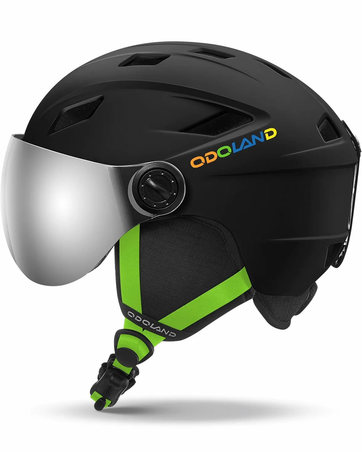 Odoland Casco de Esquí con Gafas de Visera Ajustable para Niños y Niñas de 3-12 Años