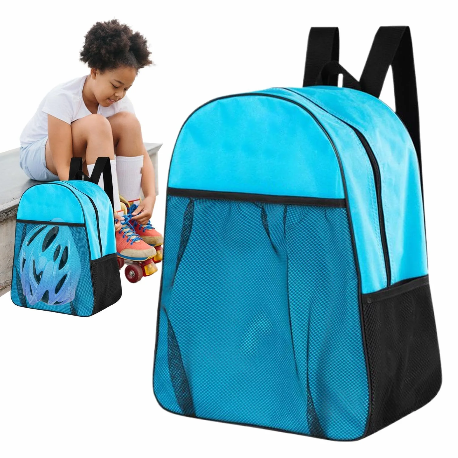 Mochila de almacenamiento para patines de hielo impermeable portátil multifuncional
