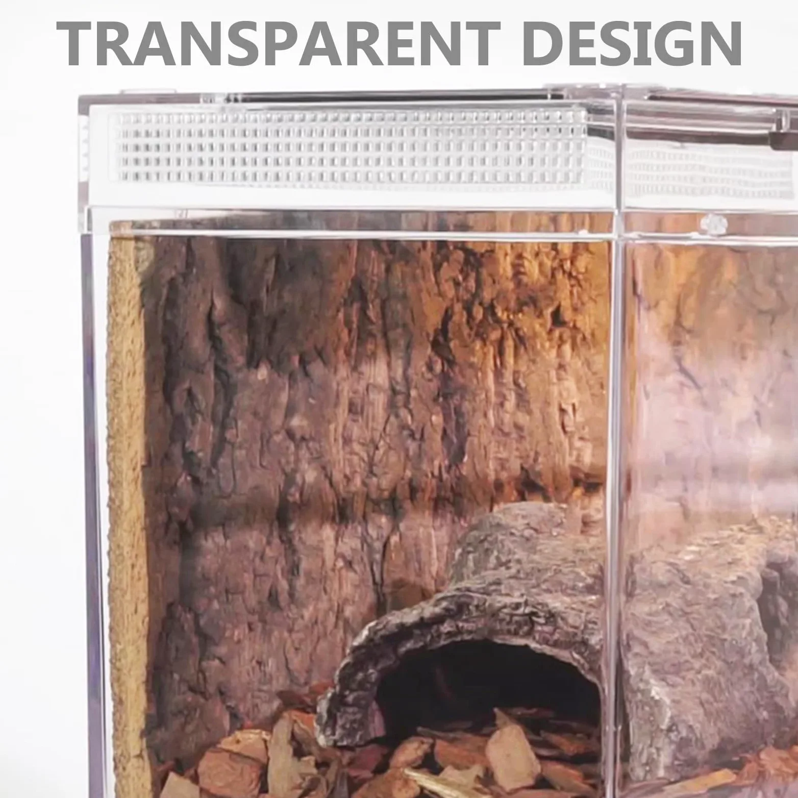 Terrario Pequeño para Reptiles y Mascotas Agujeros Transpirables, Acrílico Transparente Fácil de Observar, Adecuado para Incubadora y Hábitat Doméstico