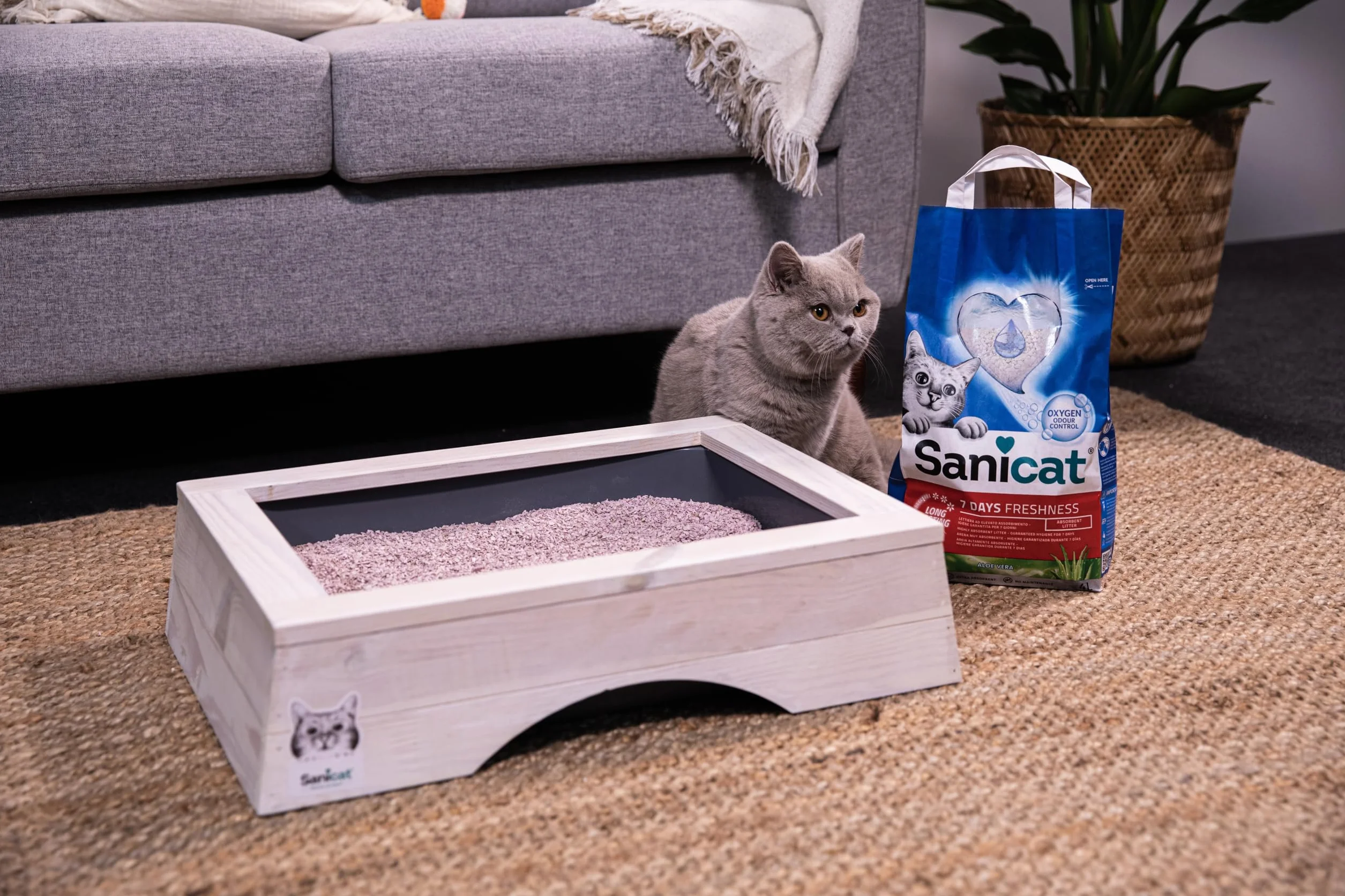Sanicat - Arena para Gatos Classic con Aloe Vera | Controla el Olor Durante 7 días | Absorción rápida | Producto higiene de tu Mascota | 4L de Capacidad