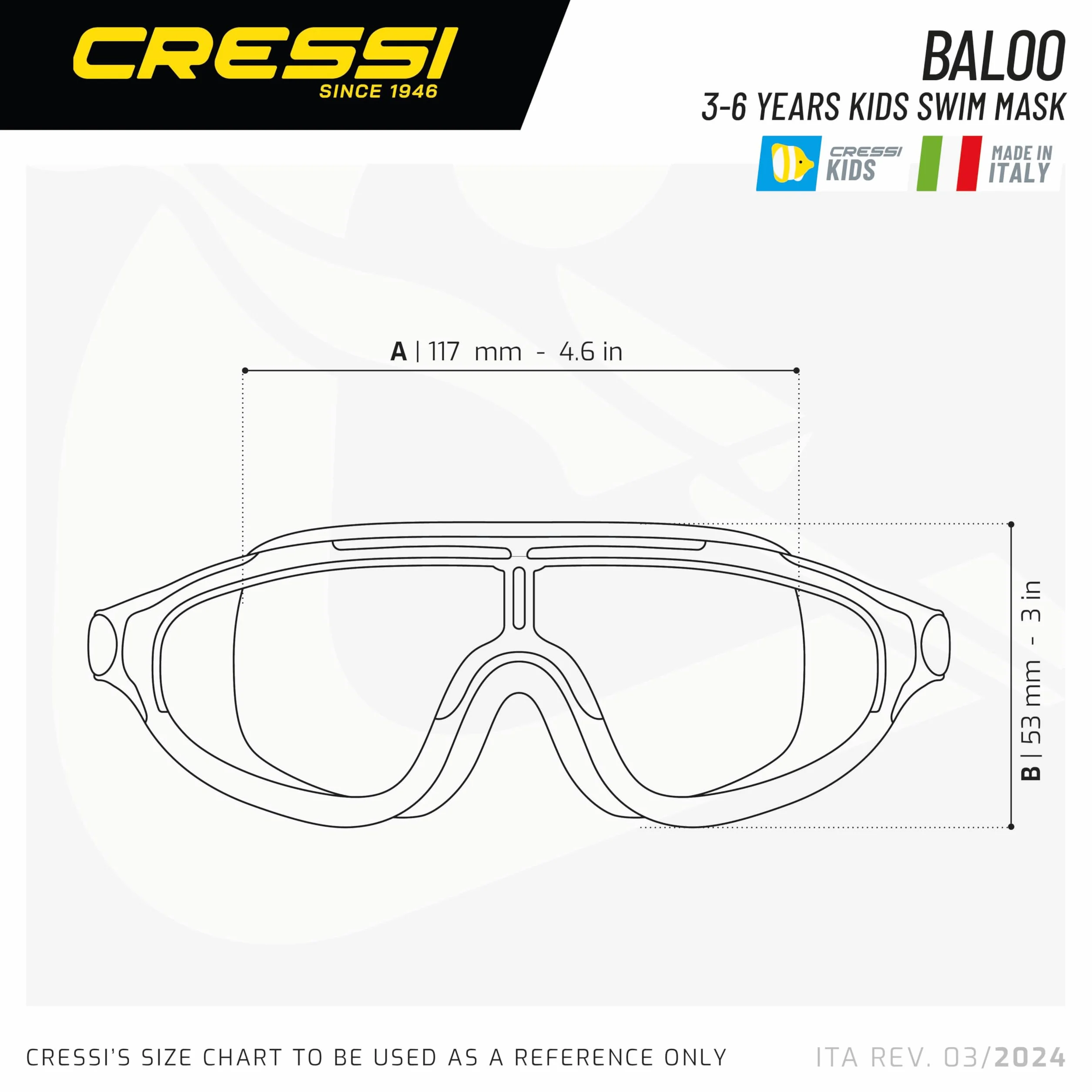 CRESSI Baloo Baloo King Goggles Junior Gafas Natación Piscina Snorkel