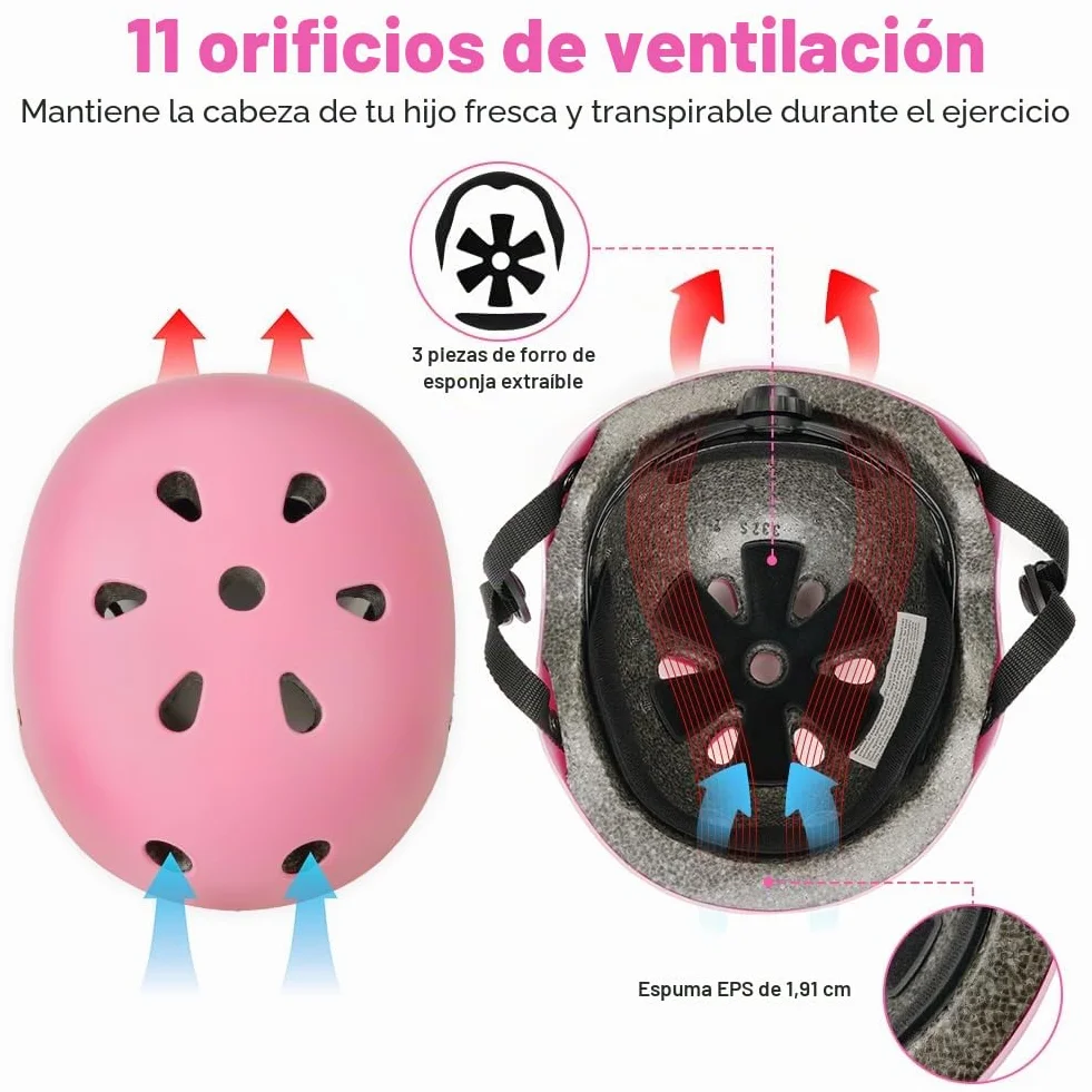 Flintronic Casco Bicicleta Niños Ajustable 2-13 Años Casco Scooter Deportes Aire Libre