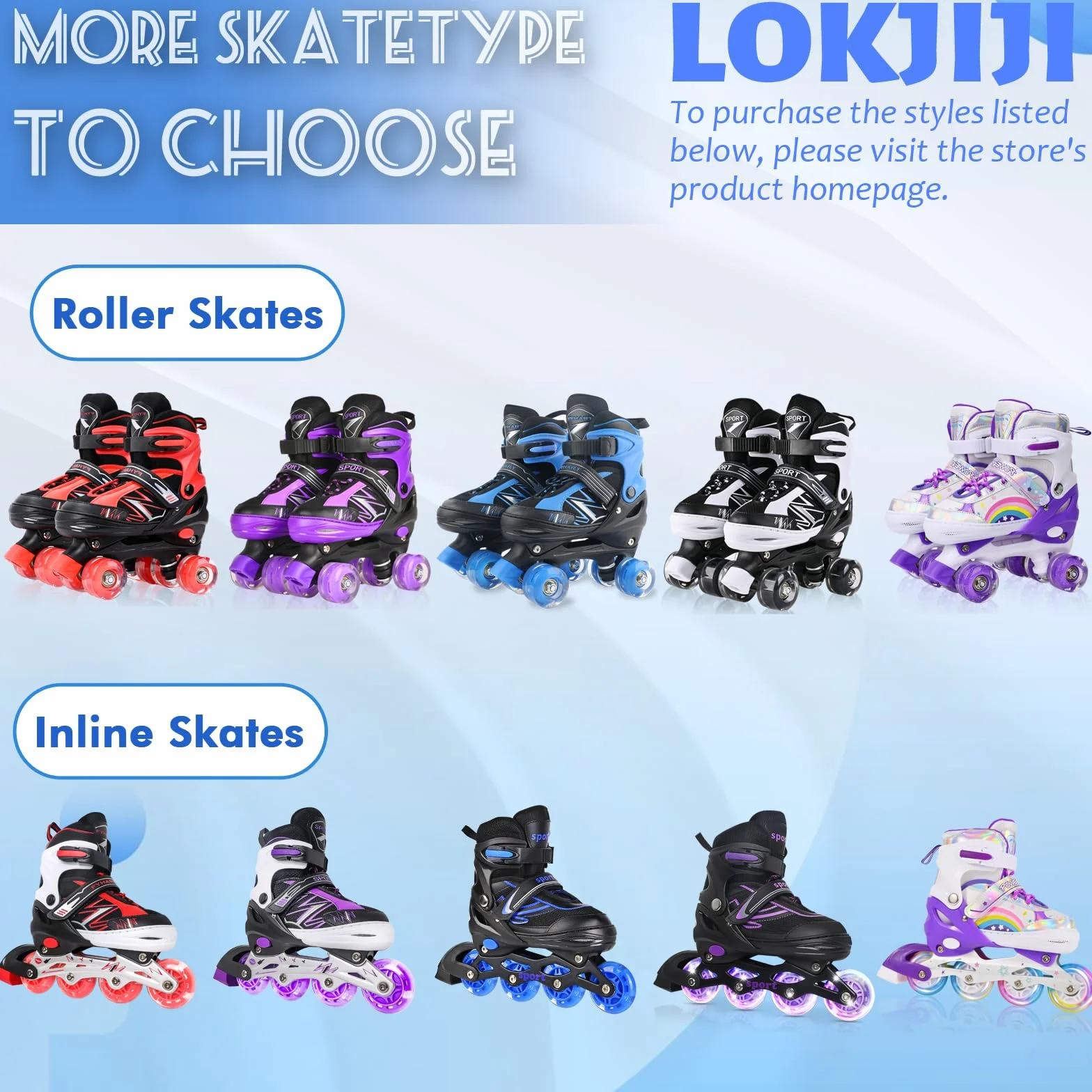 Patines ajustables para niños y niñas con ruedas iluminadas, azul y rojo