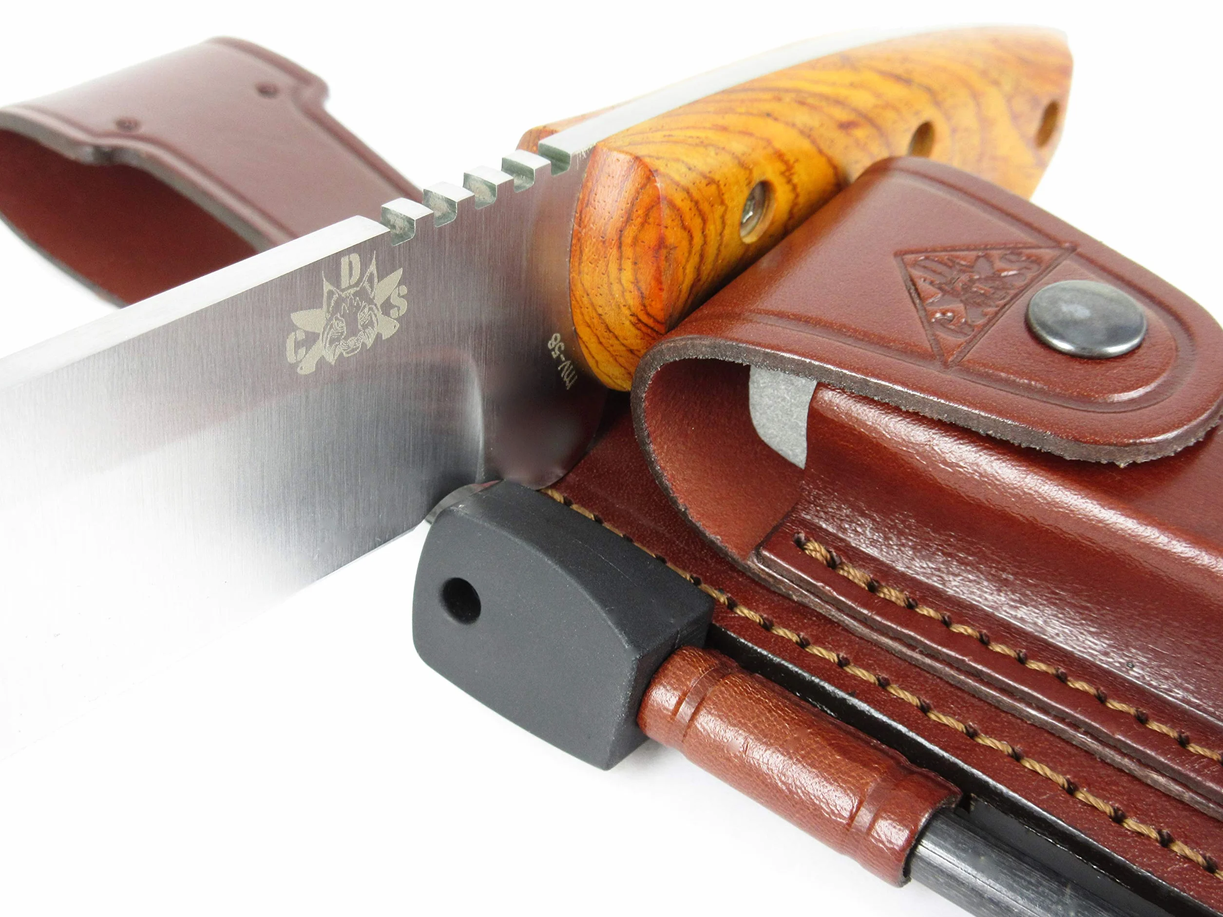 Cuchillo supervivencia caza monte bushcraft camping outdoor Acero MOVA 58 Funda de piel Fabricado en España