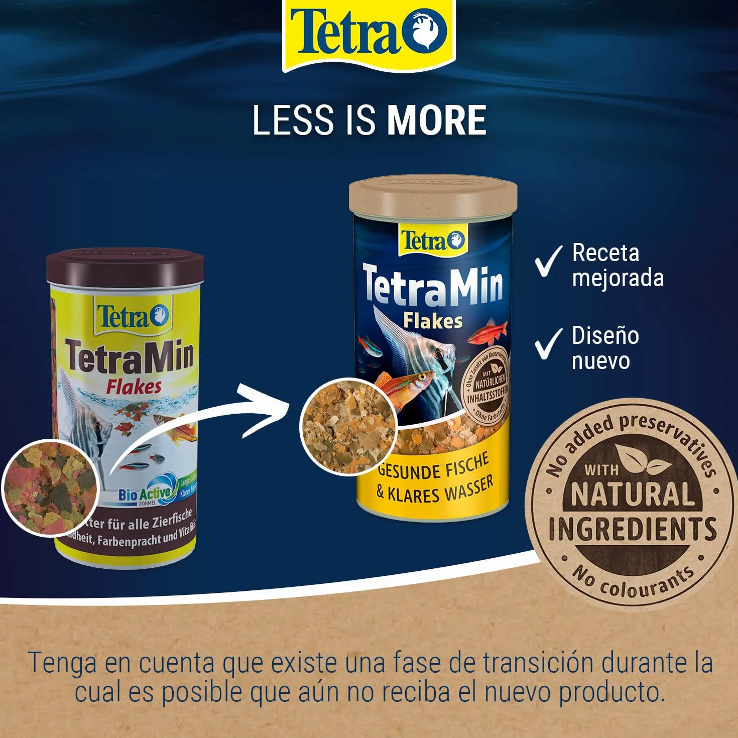 TetraMin Flakes - alimento en forma escamas de para todos los peces ornamentales, mezcla equilibrada para peces sanos y agua clara, lata de 500 ml