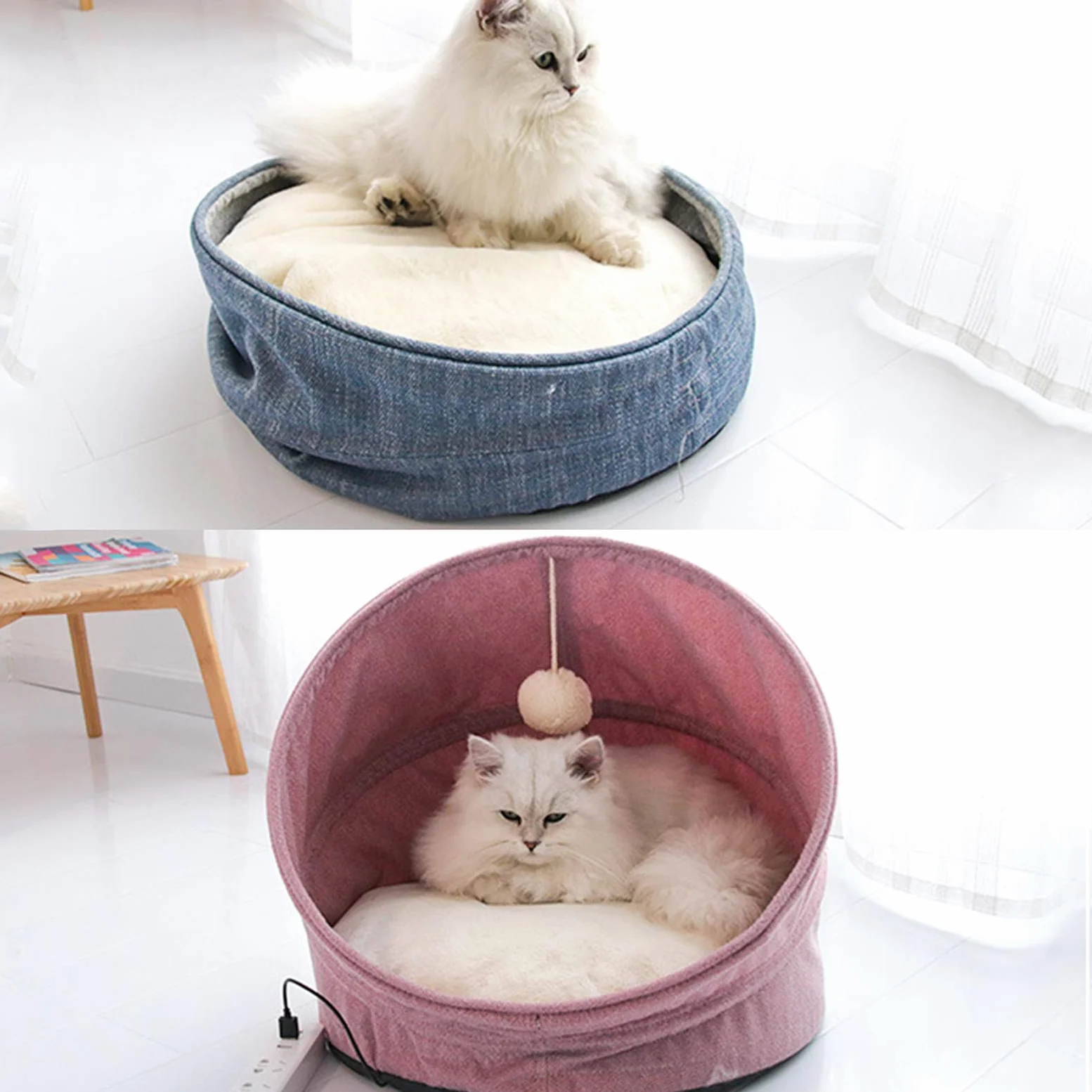 Cama para Mascotas,Manta Eléctrica para Gato/Perro Interior, Almohadilla Térmica para Mascotas con Una Alfombra Suave para Mascotas, Alfombrilla De Calentamiento Interior