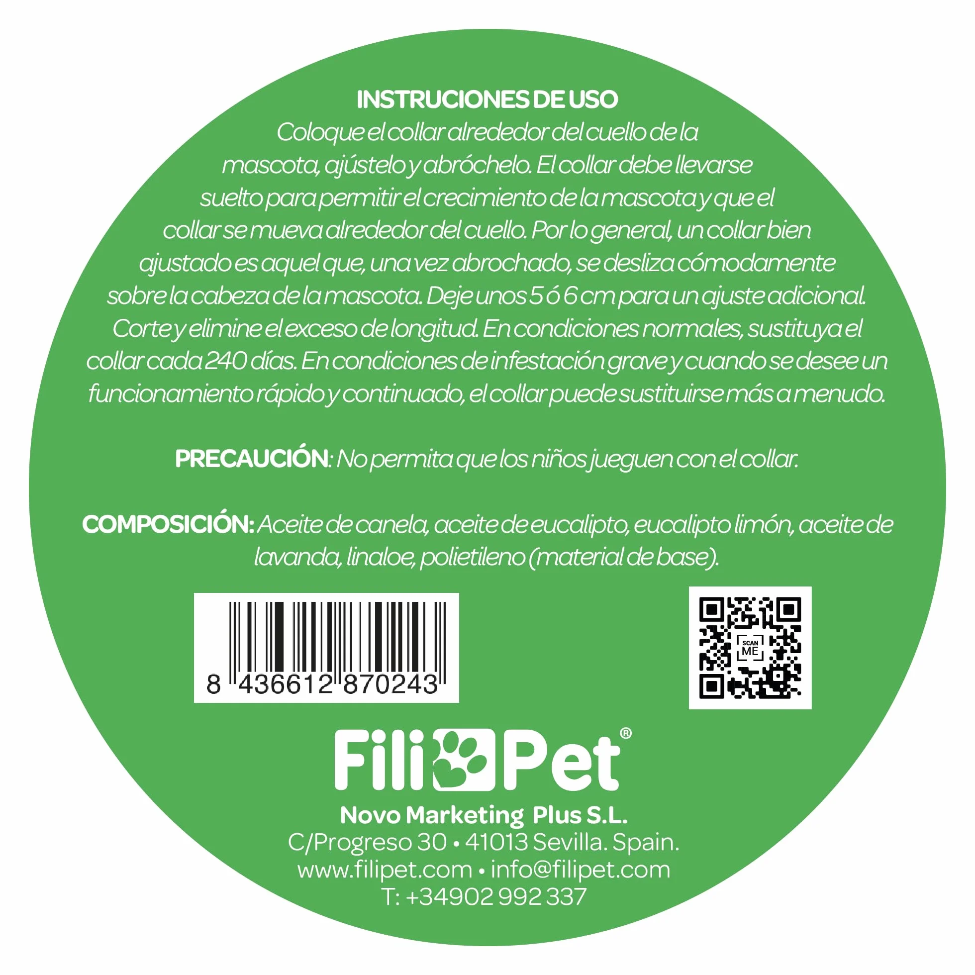 Collar Antiparasitario para Gato en, 8 Meses de Protección, Eficaz contra Pulgas, Garrapatas, Mosquitos y Piojos, Resistente al Agua, 38 cm de Largo, Ajustable (Amarillo)