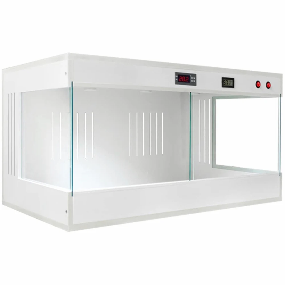 Tanque De Terrario De Vidrio para Reptiles Tanque para Mantener El Calor En Vidrio Panorámico Caja De Alimentación para Mascotas Jaulas De Hábitat Transparentes (Color : Blanco, S : 100x40x40cm)