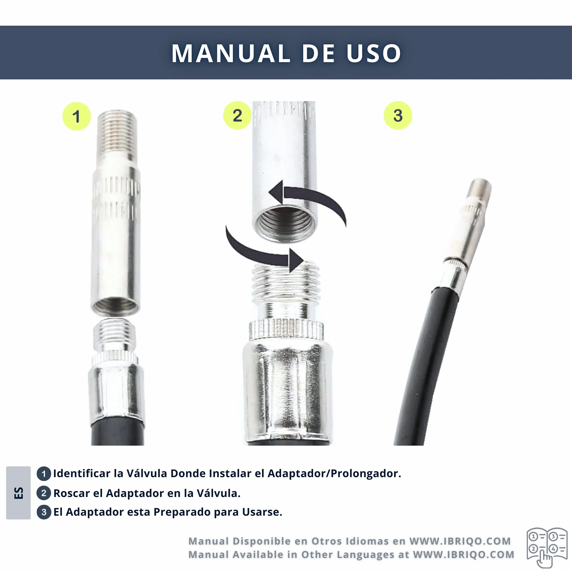 Adaptador de Válvula Antirretorno para Inflado de Patinetes Eléctricos, Universal Xiaomi Cecotec SmartGyro