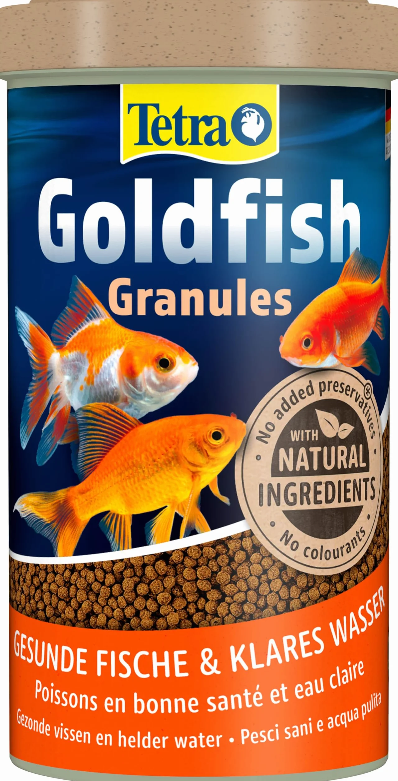 Tetra Goldfish Granules - Alimento granulado para carpines dorados y otros peces de agua fría, lata 500 ml