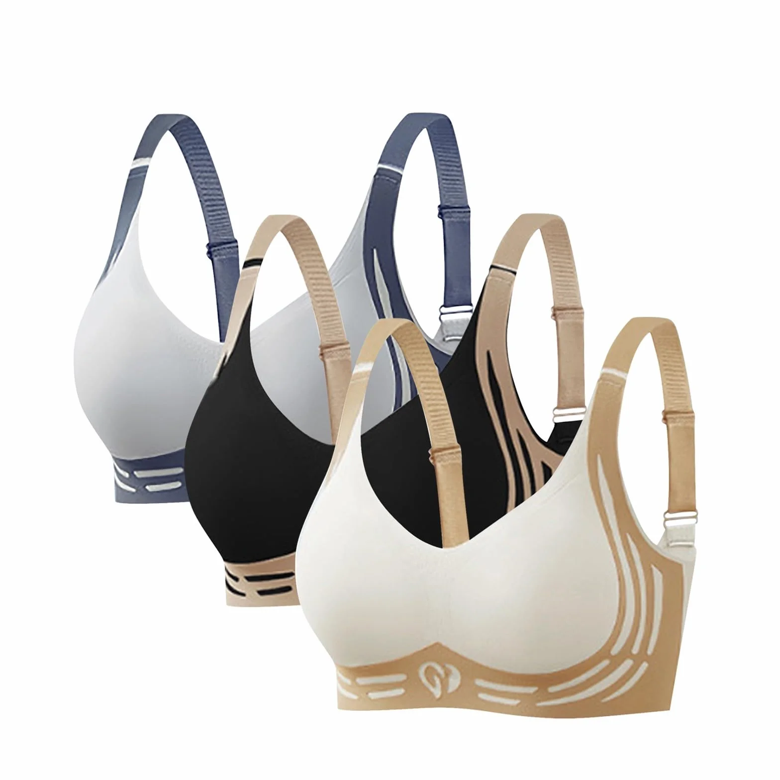 Sujetador Reductor sin Aros Talla Grande Deportivo Alto Impacto Push Up Ajustable con Relleno Suave Transpirable