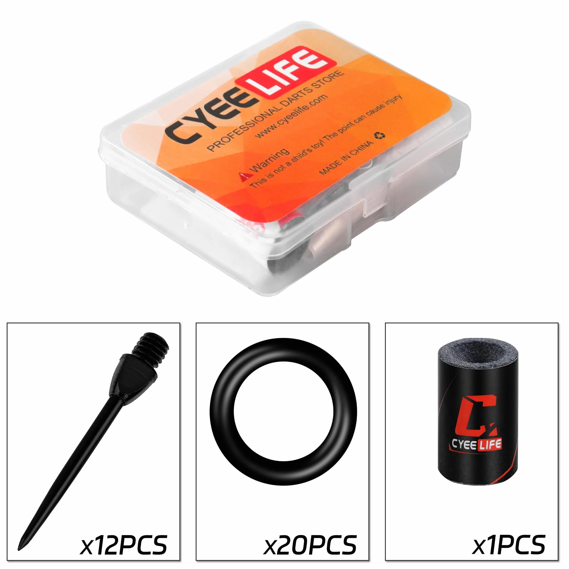 CyeeLife puntas de dardos de acero 2BA con anillos de goma y sacapuntas