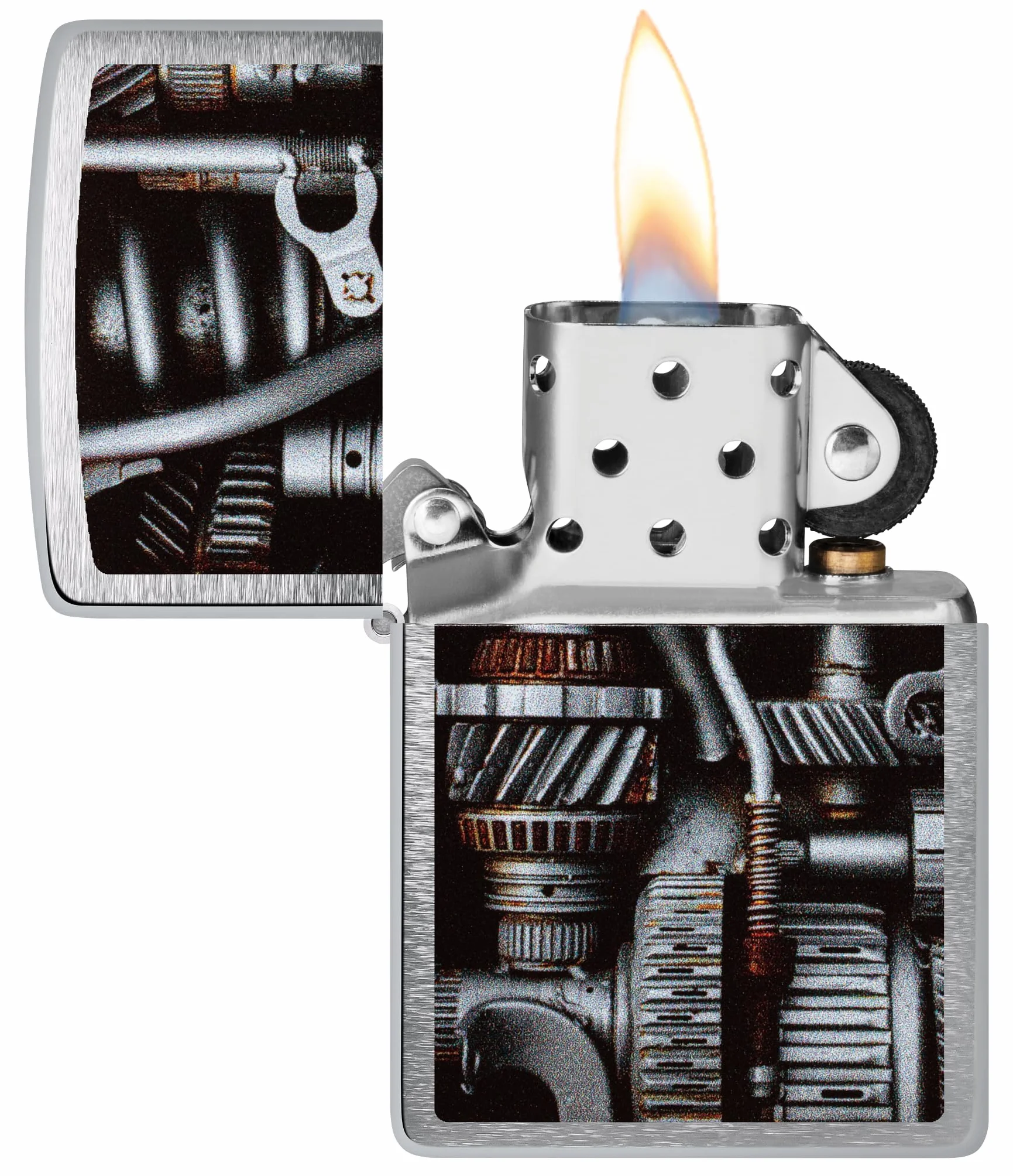 Encendedor Zippo a prueba de viento Brushed Chrome Recargable Reutilizable Caja regalo