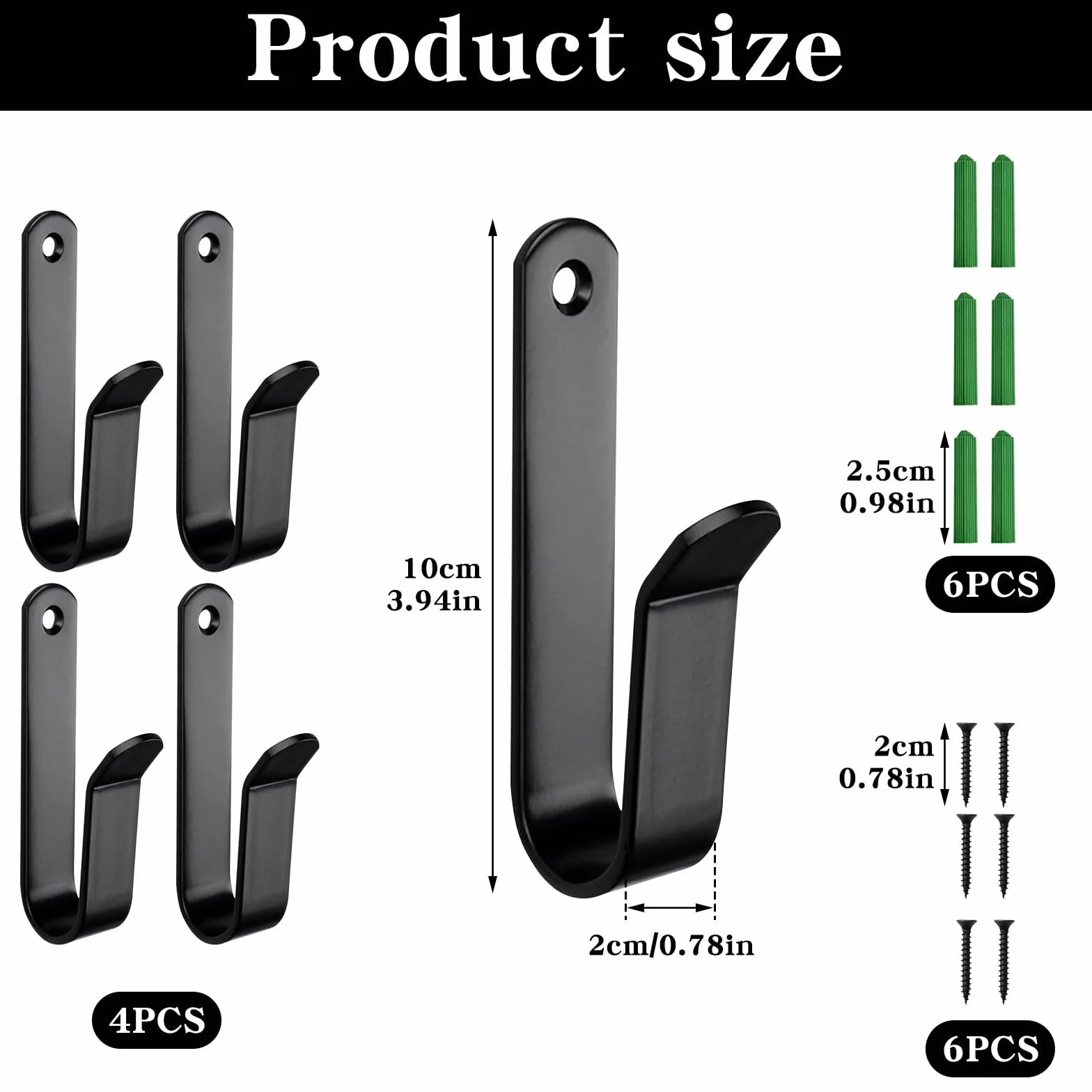 Soporte de Pared para monopatín Negro con Tornillos de fijación para Snowboard, Longboard, esquís