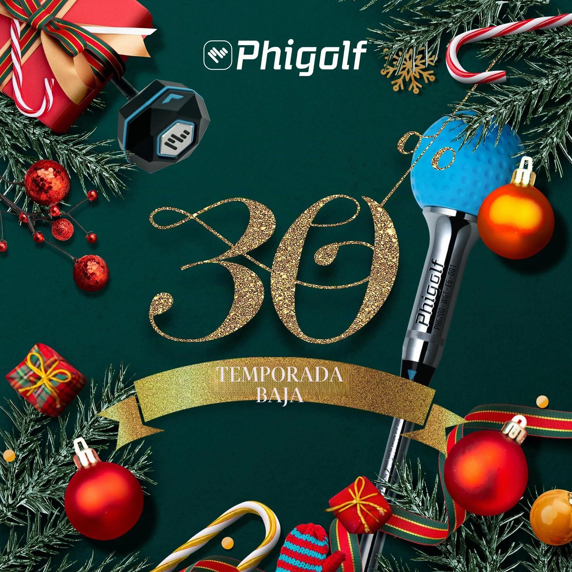 PHIGOLF Phigolf2 Simulador de Golf con Palo Oscilante, Entrenador de Swing con Sensor de Movimiento y Análisis 3D