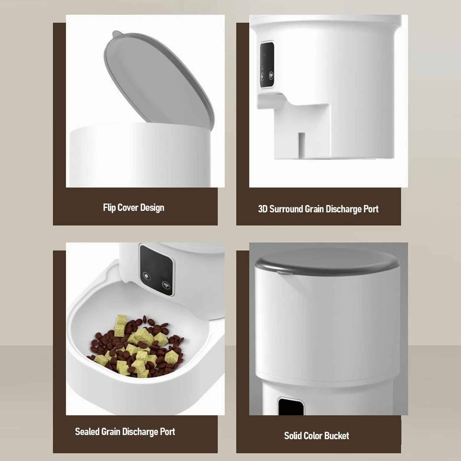 Luocute Comedero y Bebedero Inteligente para Mascotas, Dispensador Automático de Comida para Perros y Gatos con Control de Aplicación WiFi Horarios de Alimentación Preestablecidos,