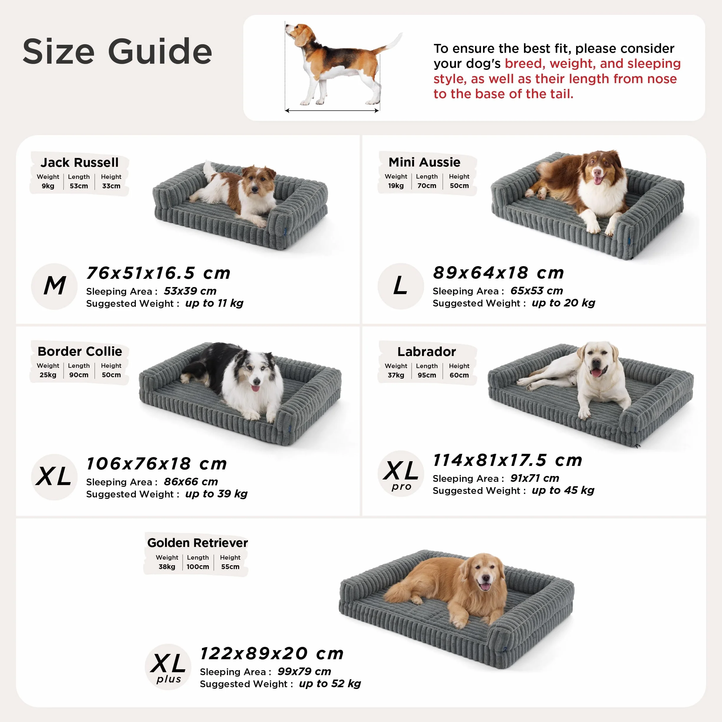 Bedsure Cama Perro Ortopédica Grande - 89x64x18cm Camas para Perros Tipo Sofá con Espuma Viscoelástica y Bordes, Impermeable, Base Antideslizante, Funda de Pana Extraíble y Lavable, Gris